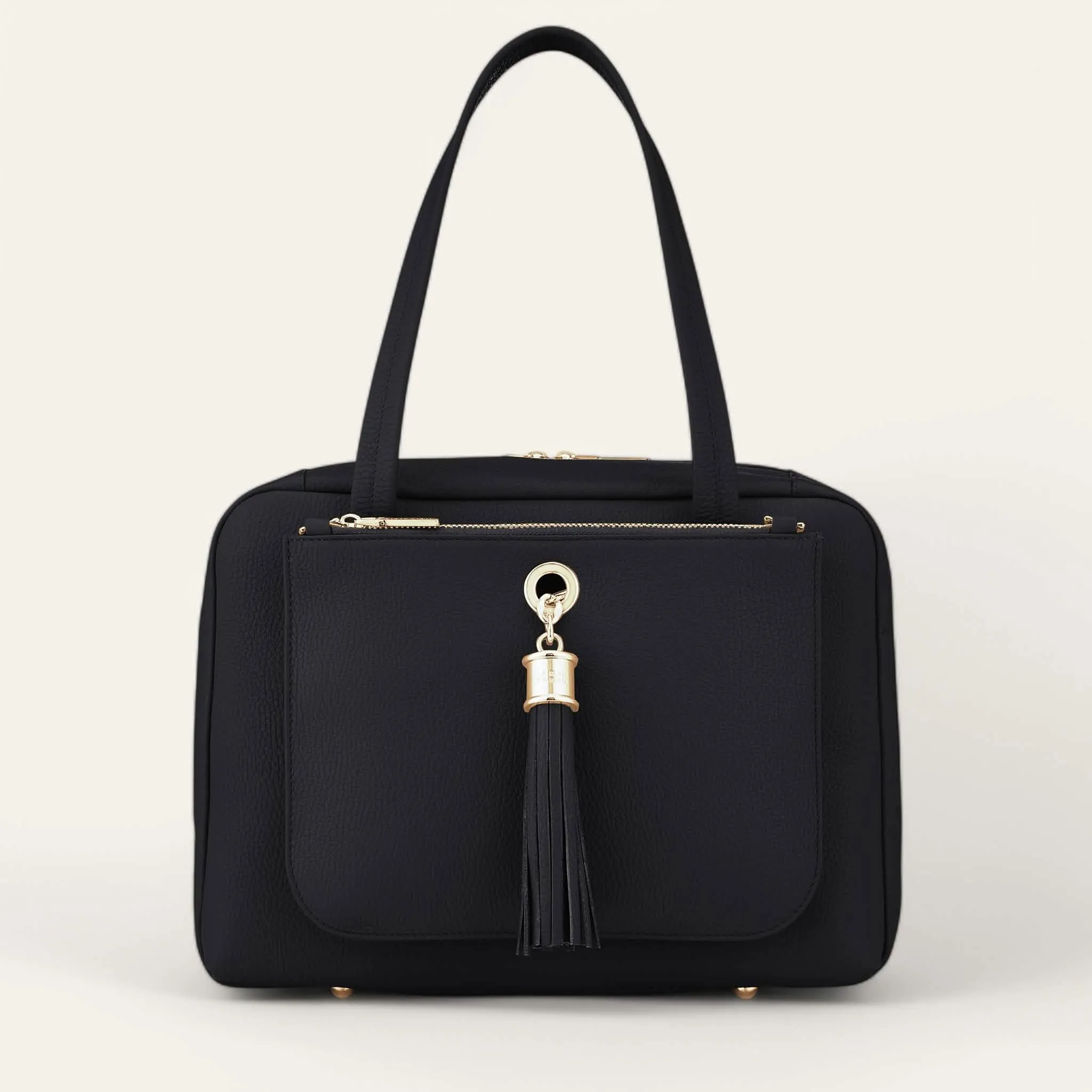 Jessica Shoulder Bag | Black with Gold hardware
