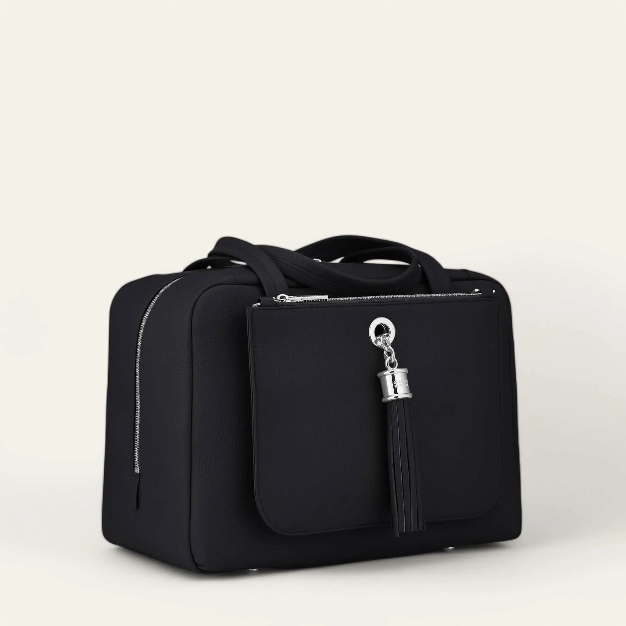 Jessica Shoulder Bag | Black with Silver hardware