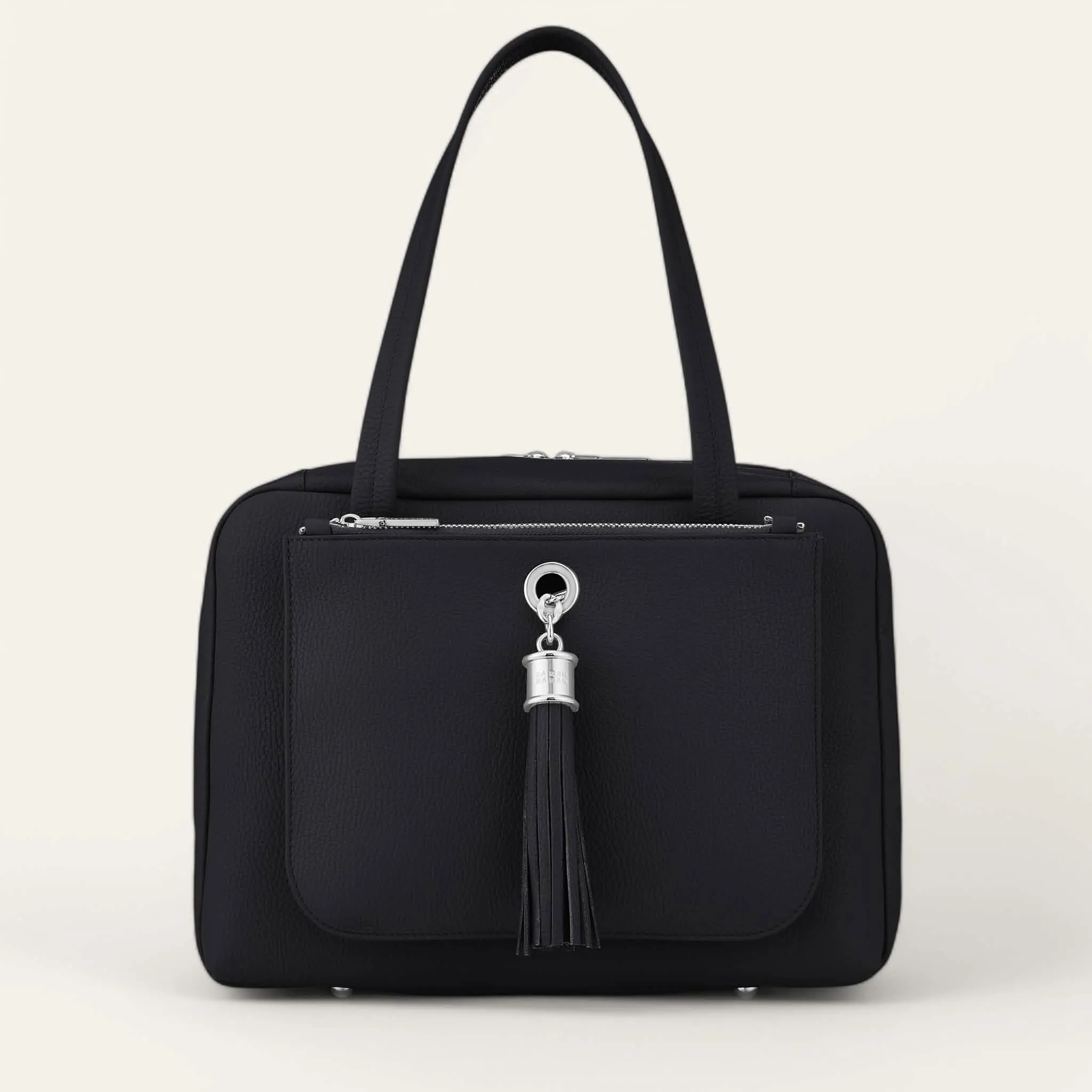 Jessica Shoulder Bag | Black with Silver hardware