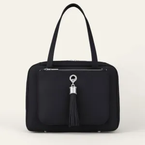 Jessica Shoulder Bag | Black with Silver hardware