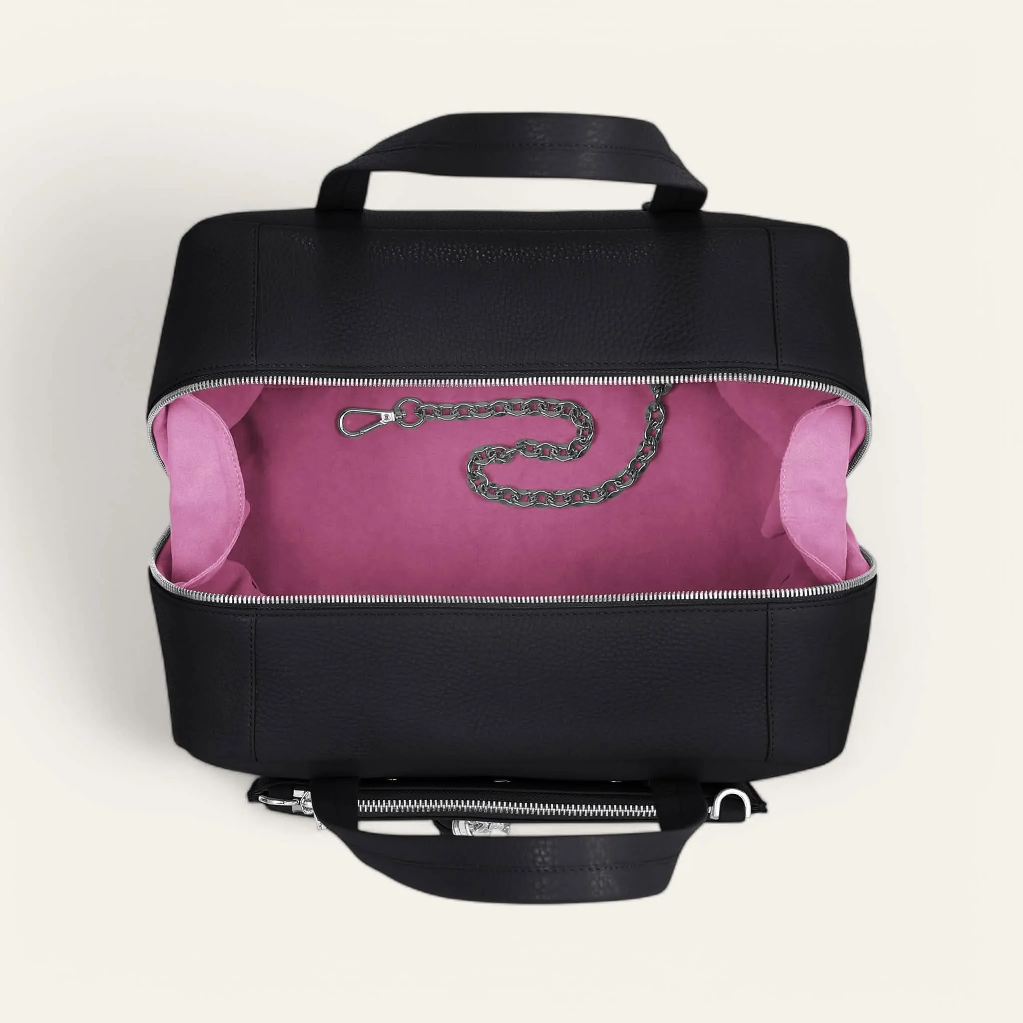 Jessica Shoulder Bag | Black with Silver hardware