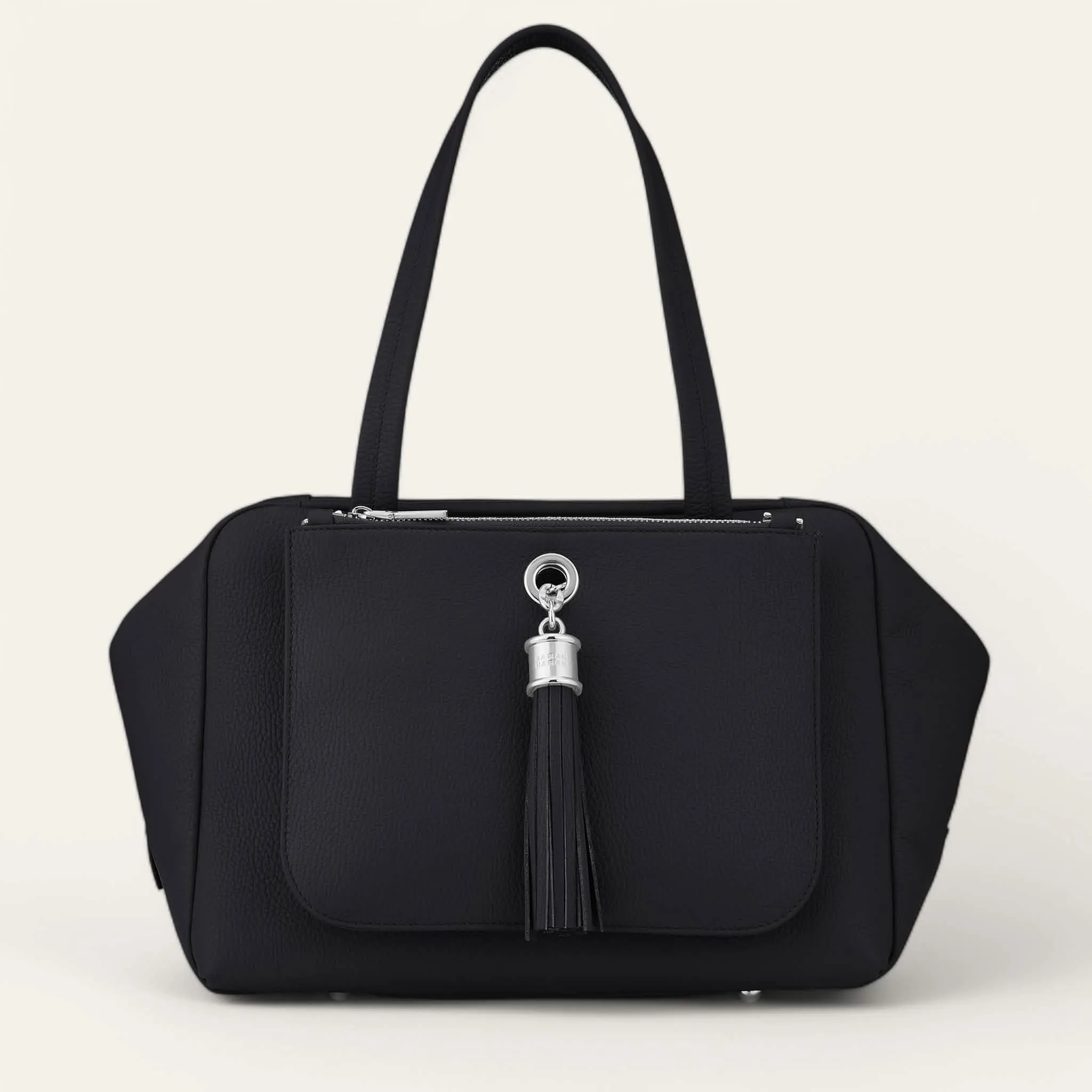 Jessica Shoulder Bag | Black with Silver hardware