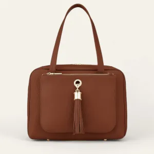 Jessica Shoulder Bag | Nutshell with Gold hardware