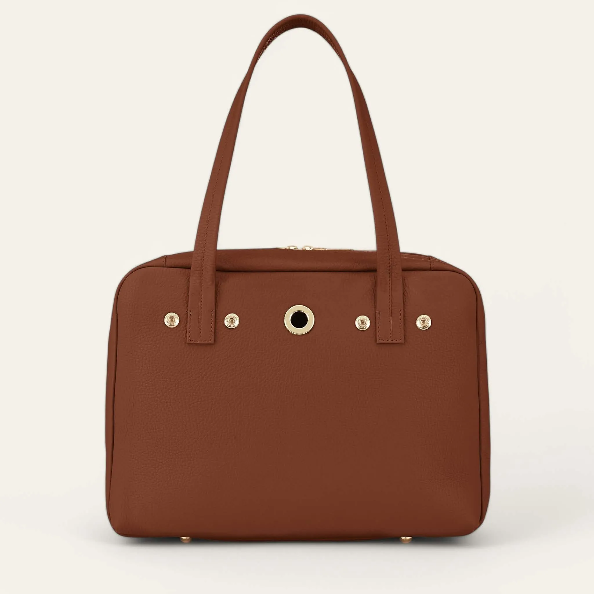 Jessica Shoulder Bag | Nutshell with Gold hardware