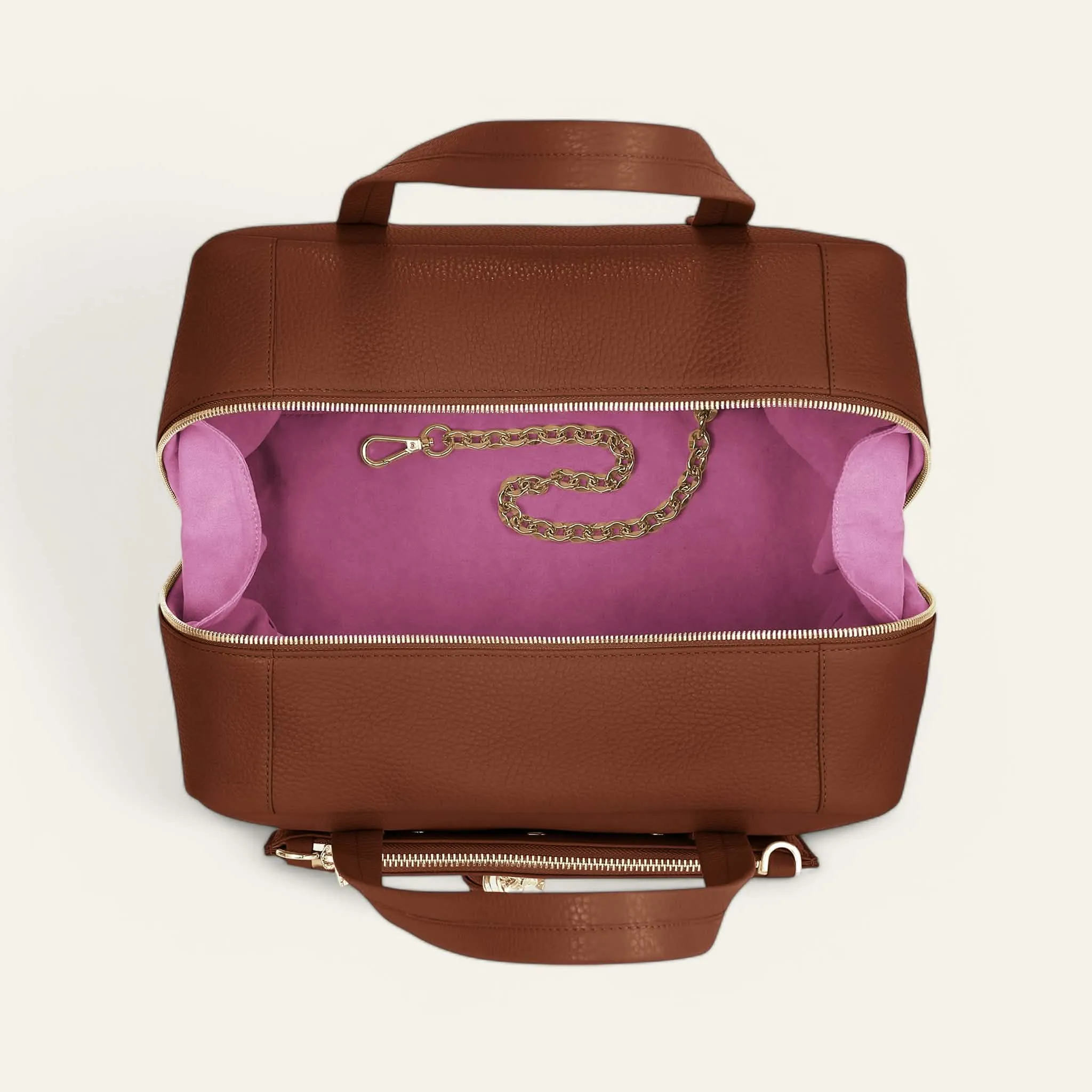 Jessica Shoulder Bag | Nutshell with Gold hardware