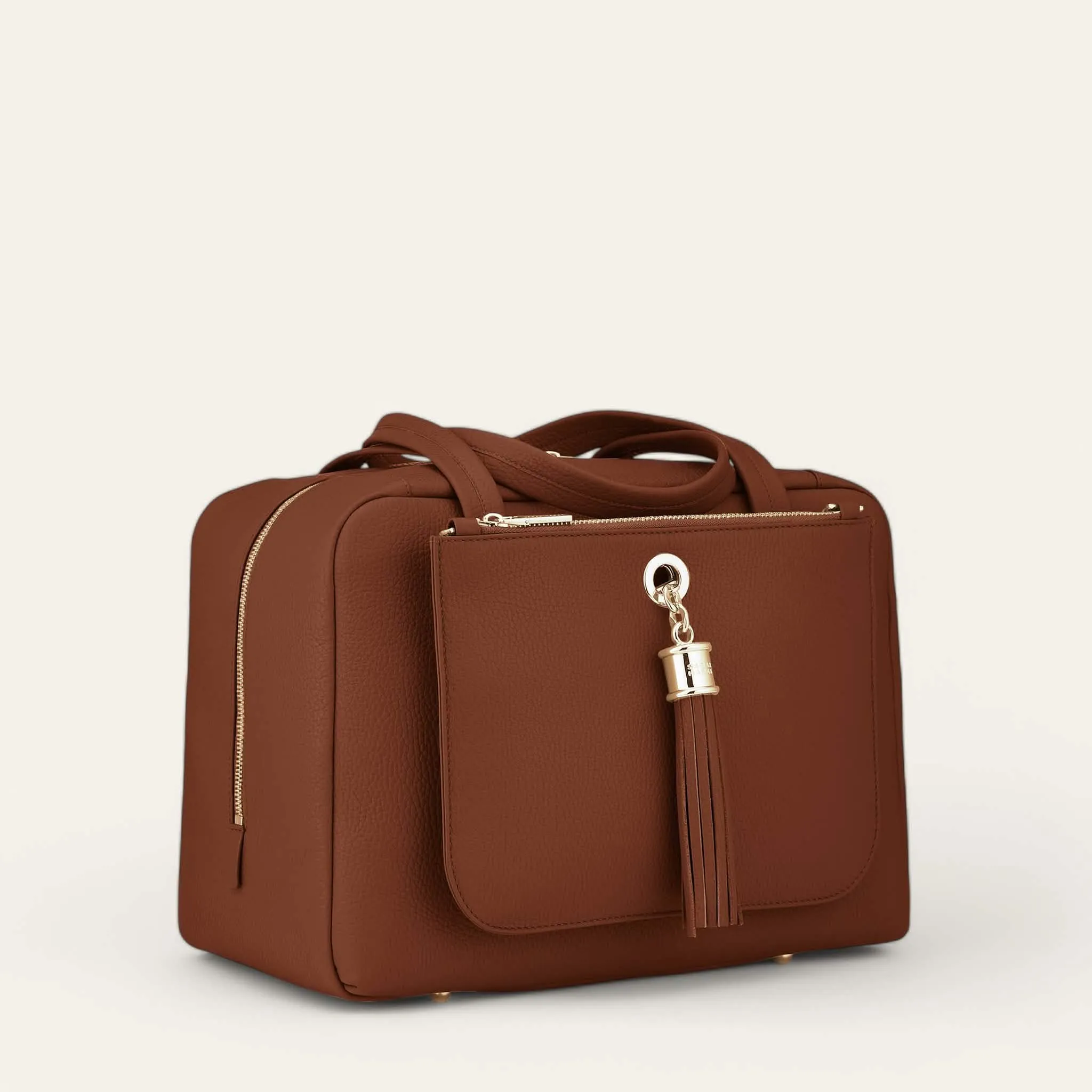 Jessica Shoulder Bag | Nutshell with Gold hardware