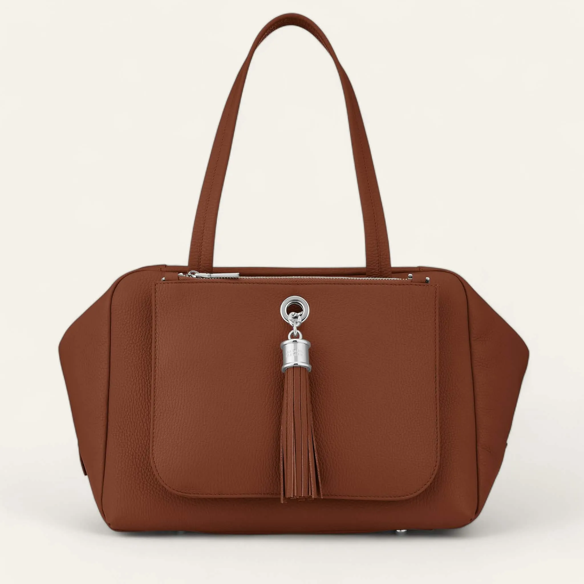Jessica Shoulder Bag | Nutshell with Silver hardware