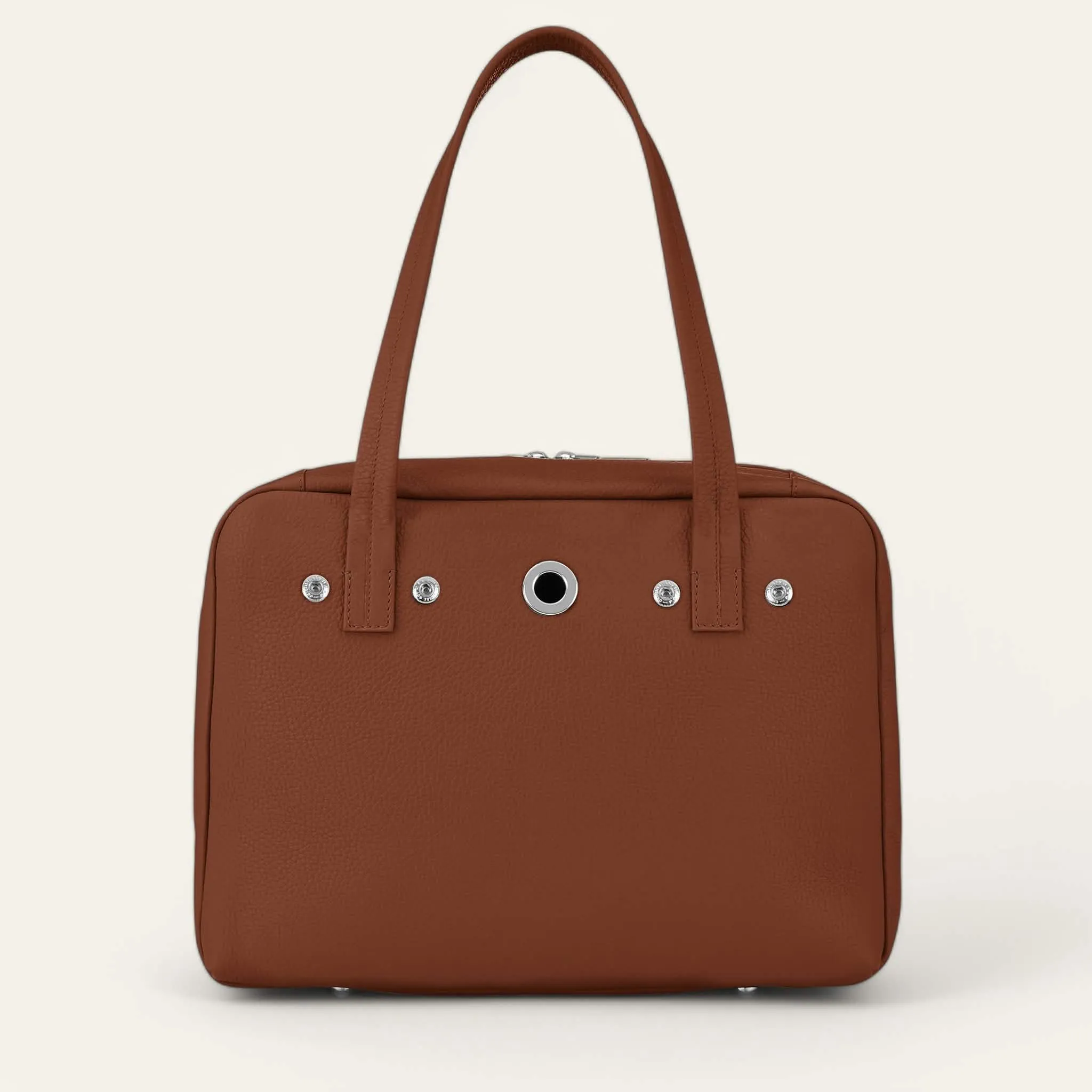 Jessica Shoulder Bag | Nutshell with Silver hardware