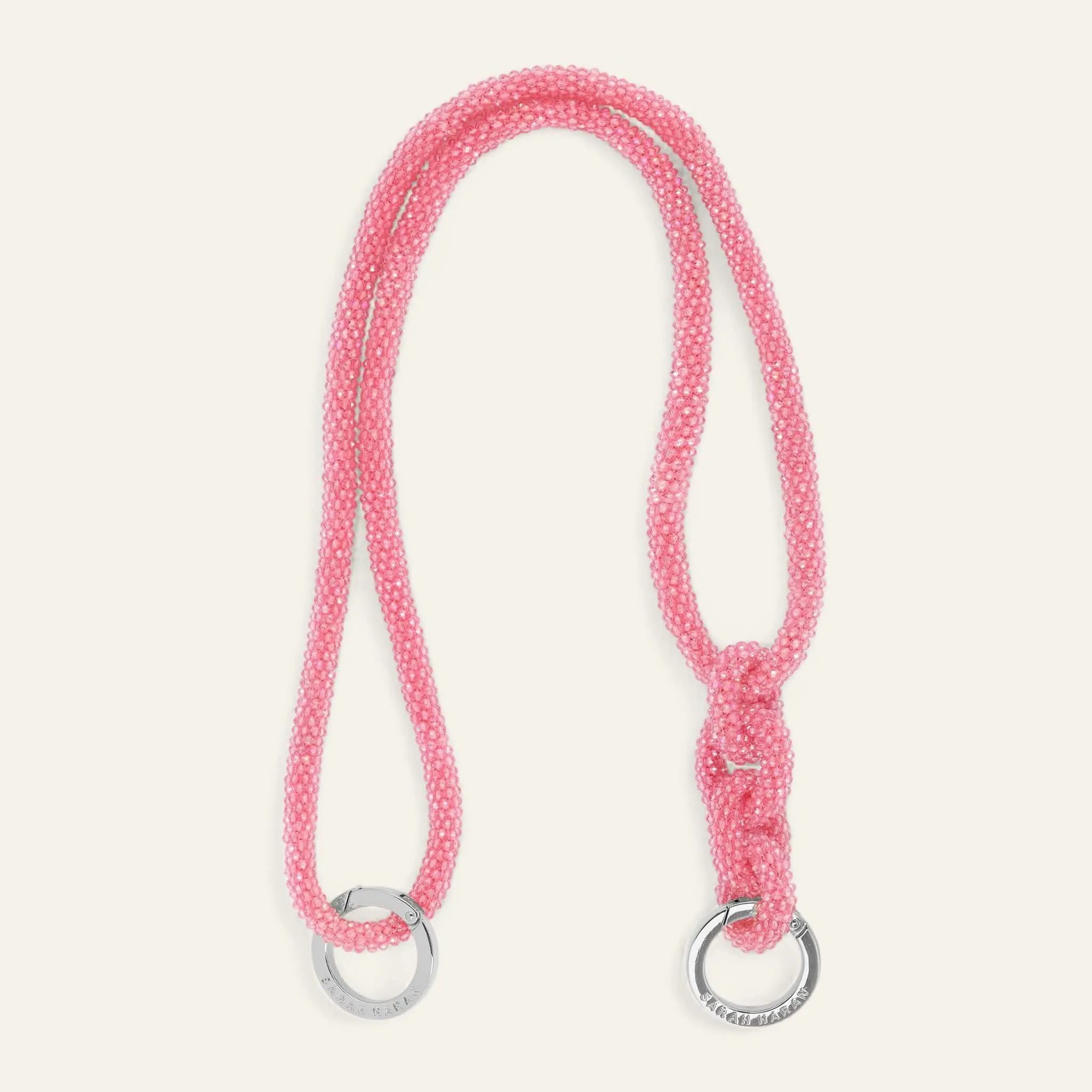 Kings Knot Strap | Coral Sparkle with Silver hardware