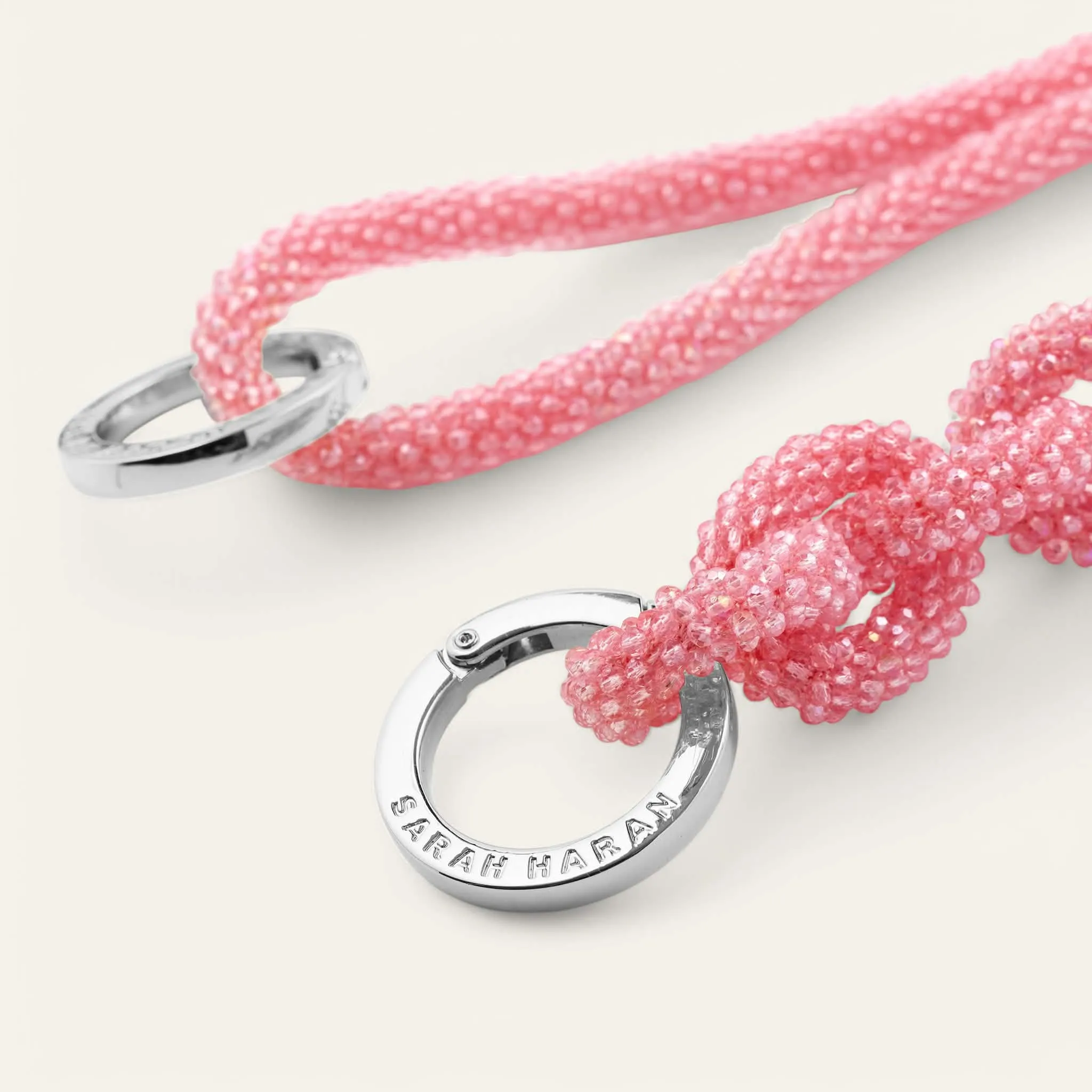 Kings Knot Strap | Coral Sparkle with Silver hardware
