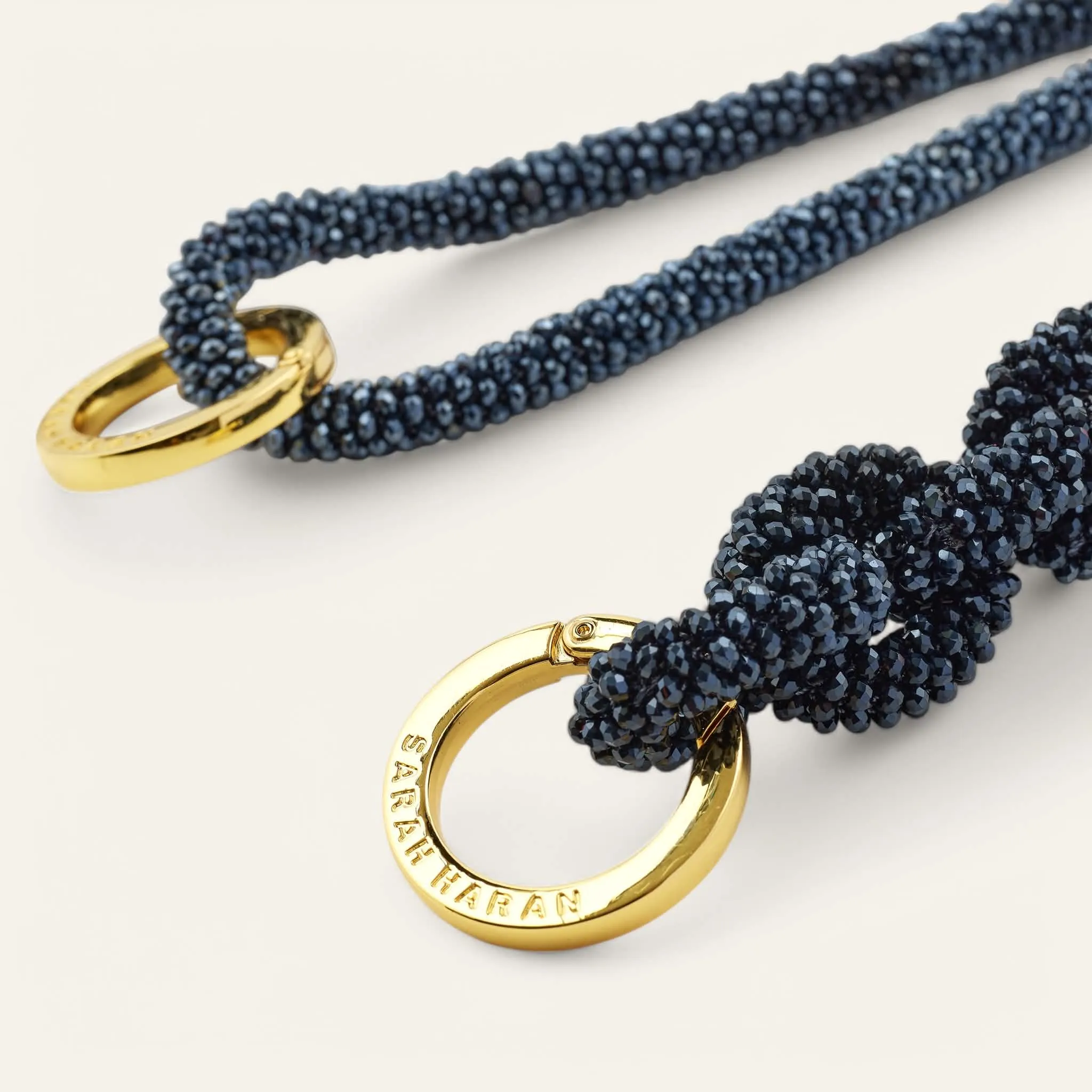 Kings Knot Strap | Navy Sparkle with Gold hardware