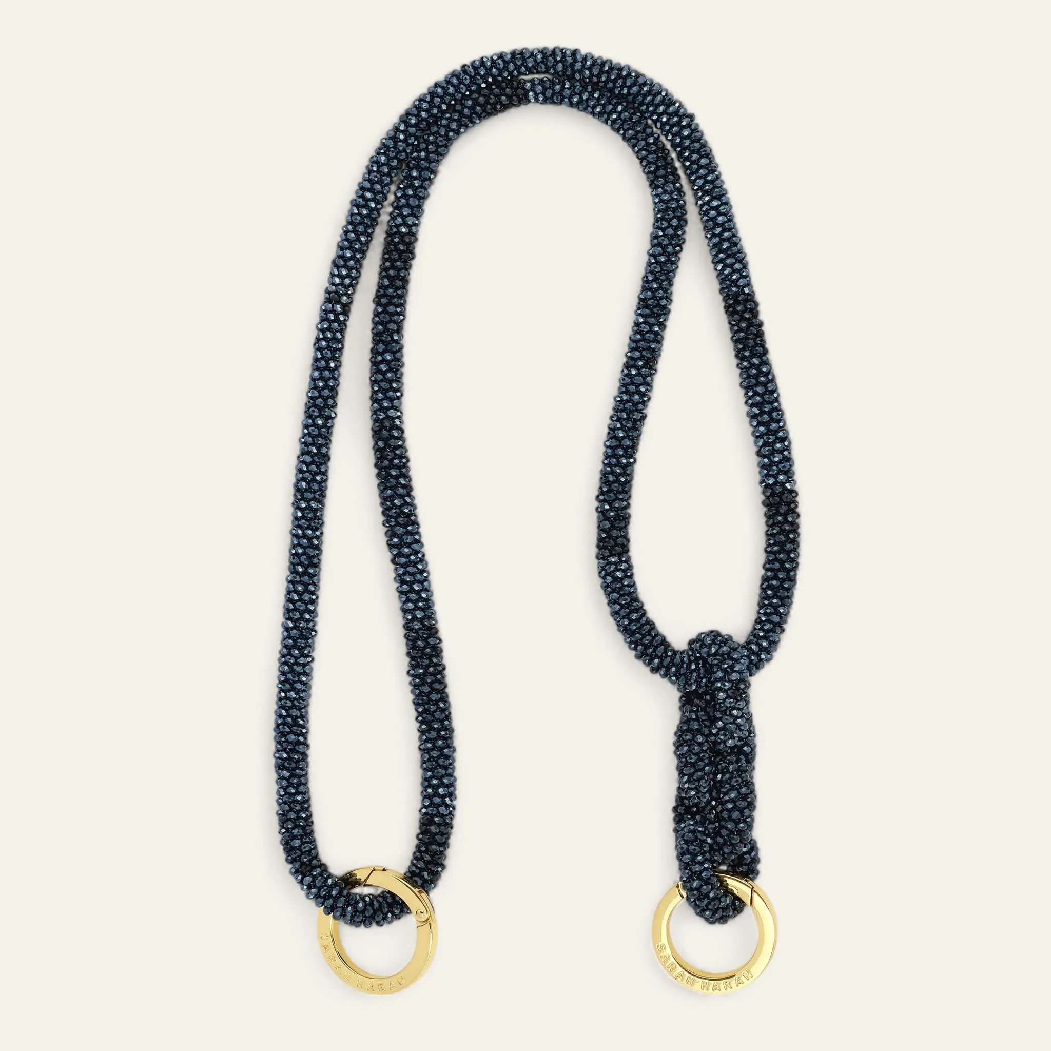 Kings Knot Strap | Navy Sparkle with Gold hardware