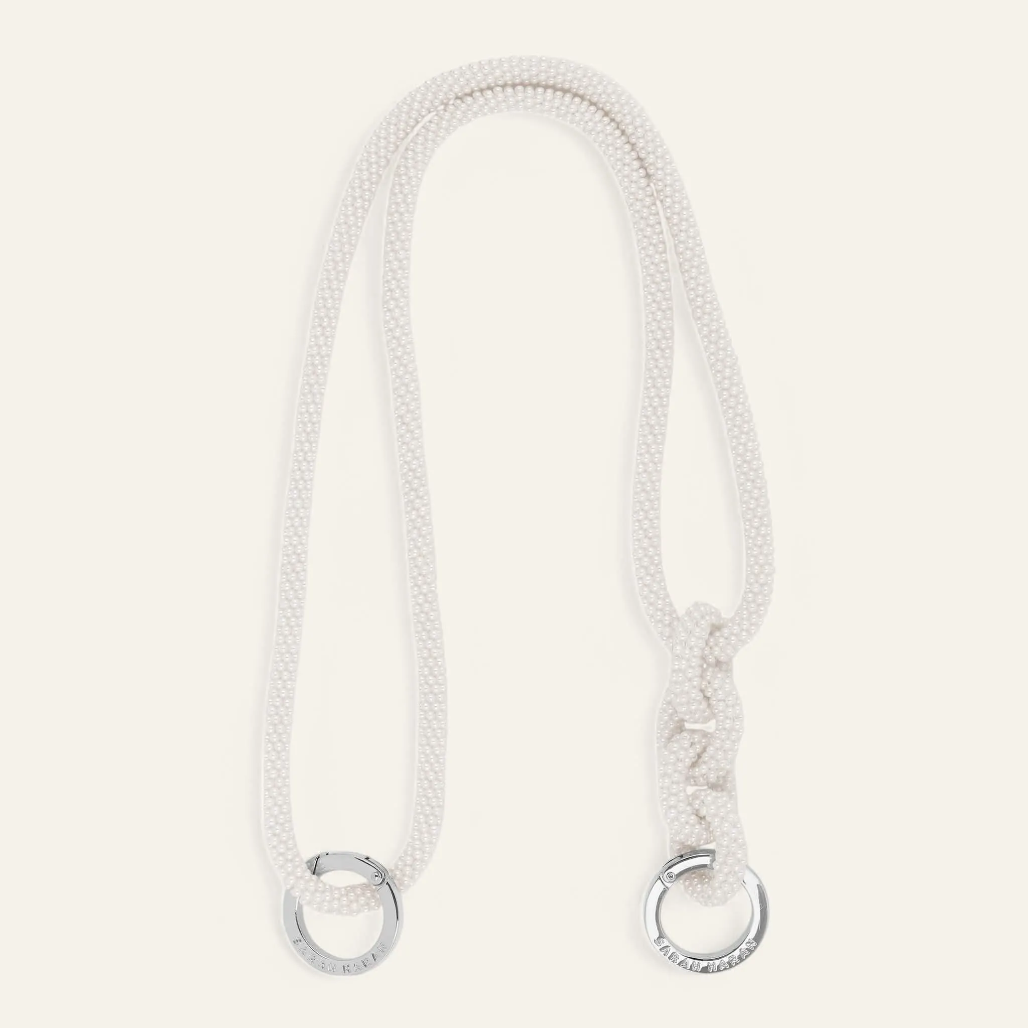 Kings Knot Strap | Pearl with Silver hardware