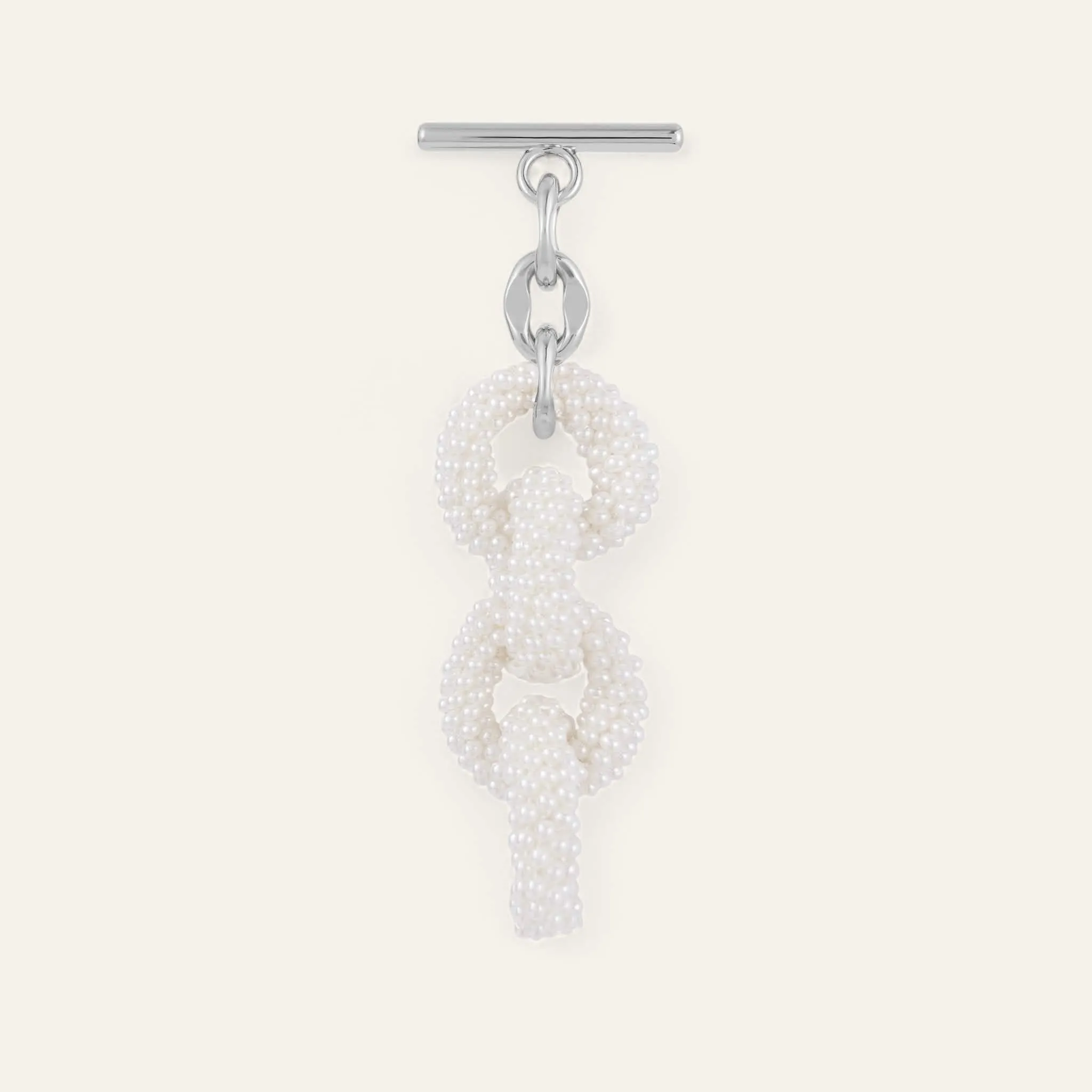Kings Knot Strap | Pearl with Silver hardware