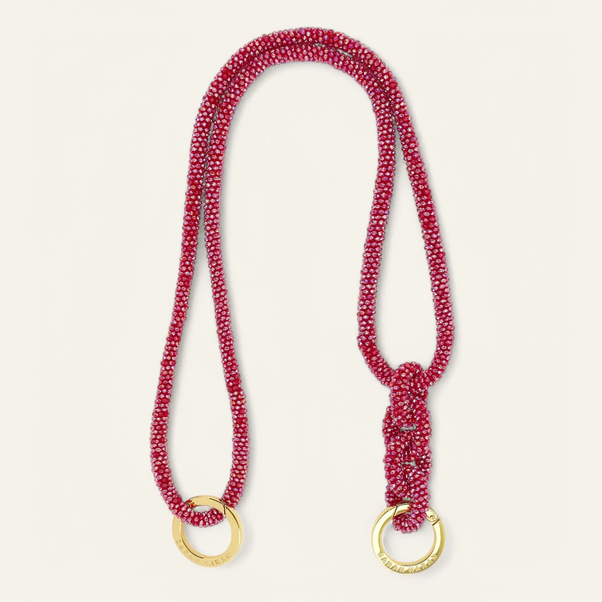 Kings Knot Strap | Red Sparkle with Gold hardware