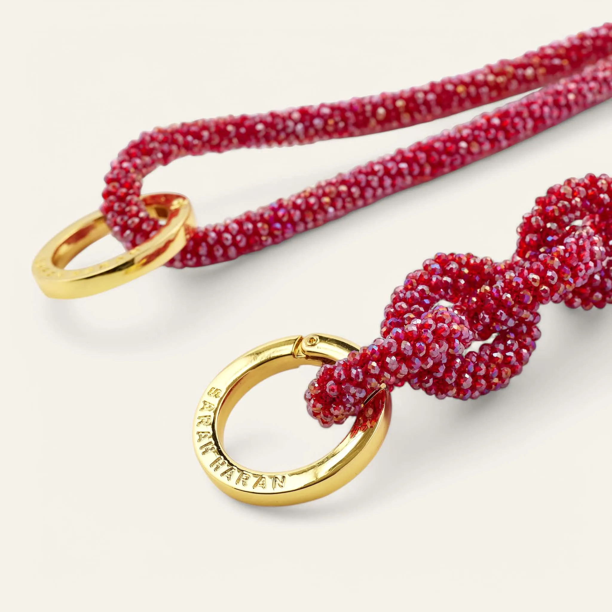 Kings Knot Strap | Red Sparkle with Gold hardware