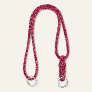 Kings Knot Strap | Red Sparkle with Silver hardware