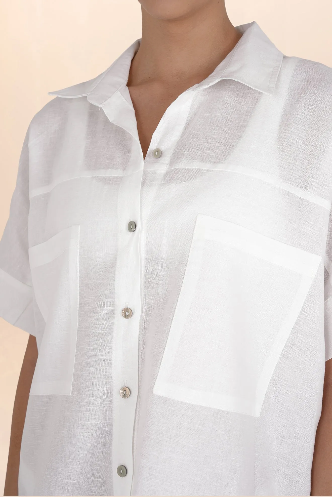 Long Linen Shirt White