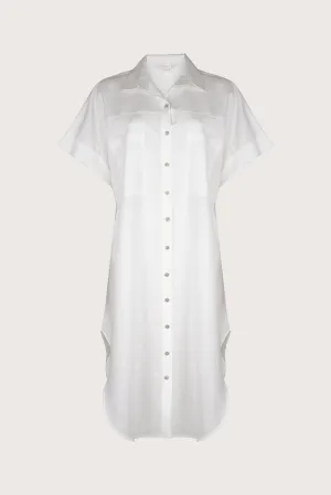 Long Linen Shirt White