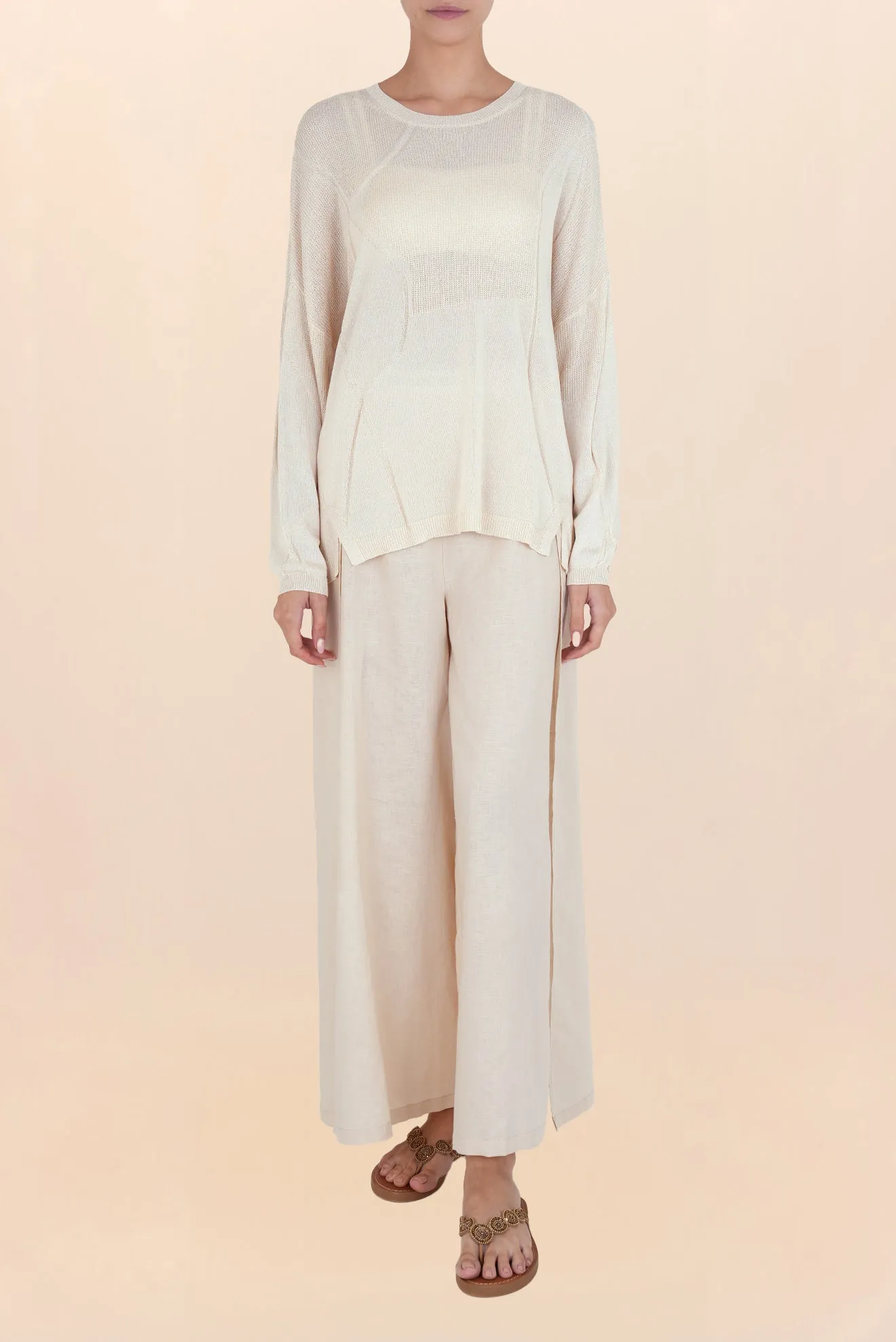 Lorena Wavy Sweater - White