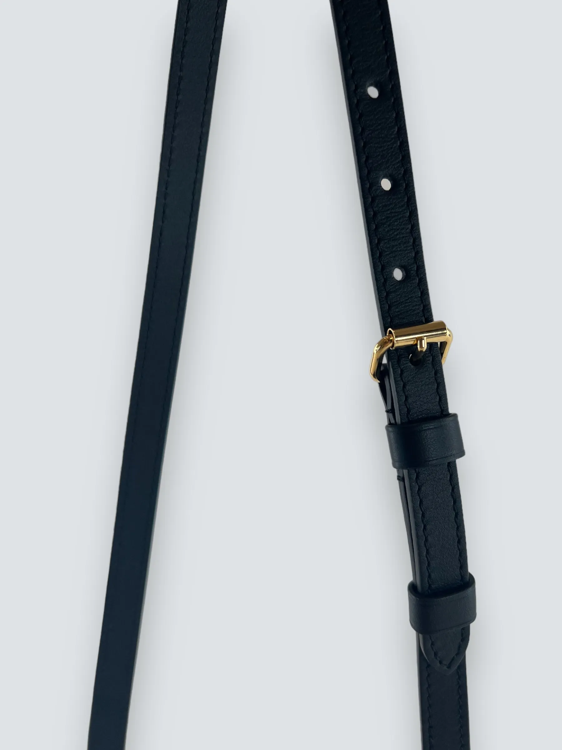 Louis Vuitton Black Calfskin Leather Nanogram Speedy 20 Bandouliere
