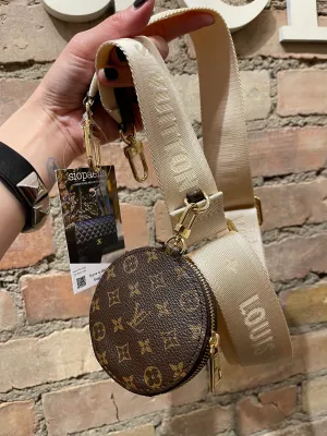 Louis Vuitton Cream Canvas Strap with Coin Pouch