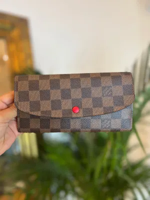 Louis Vuitton Damier Ebene Canvas Emilie Wallet