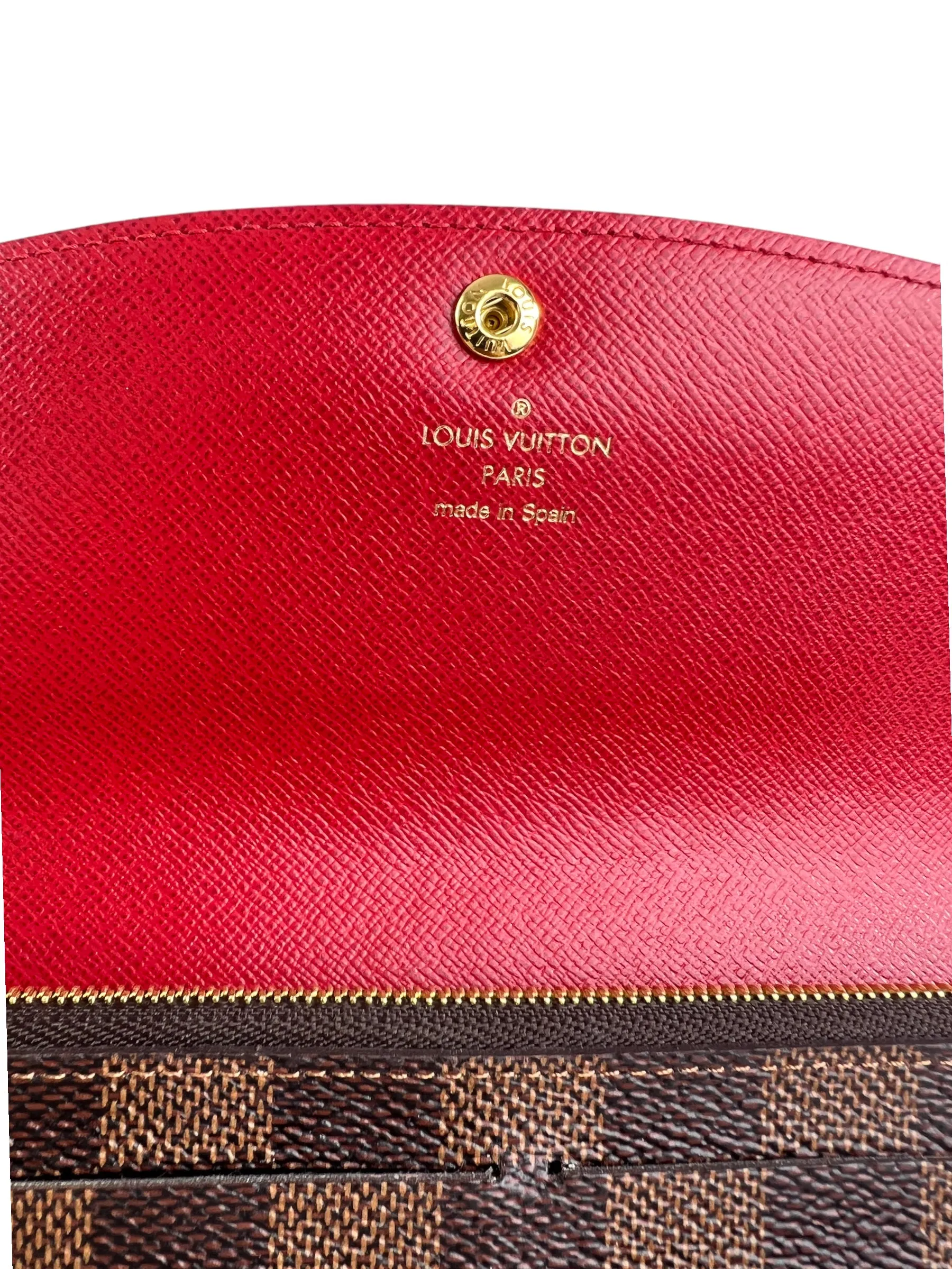 Louis Vuitton Damier Ebene Canvas Emilie Wallet
