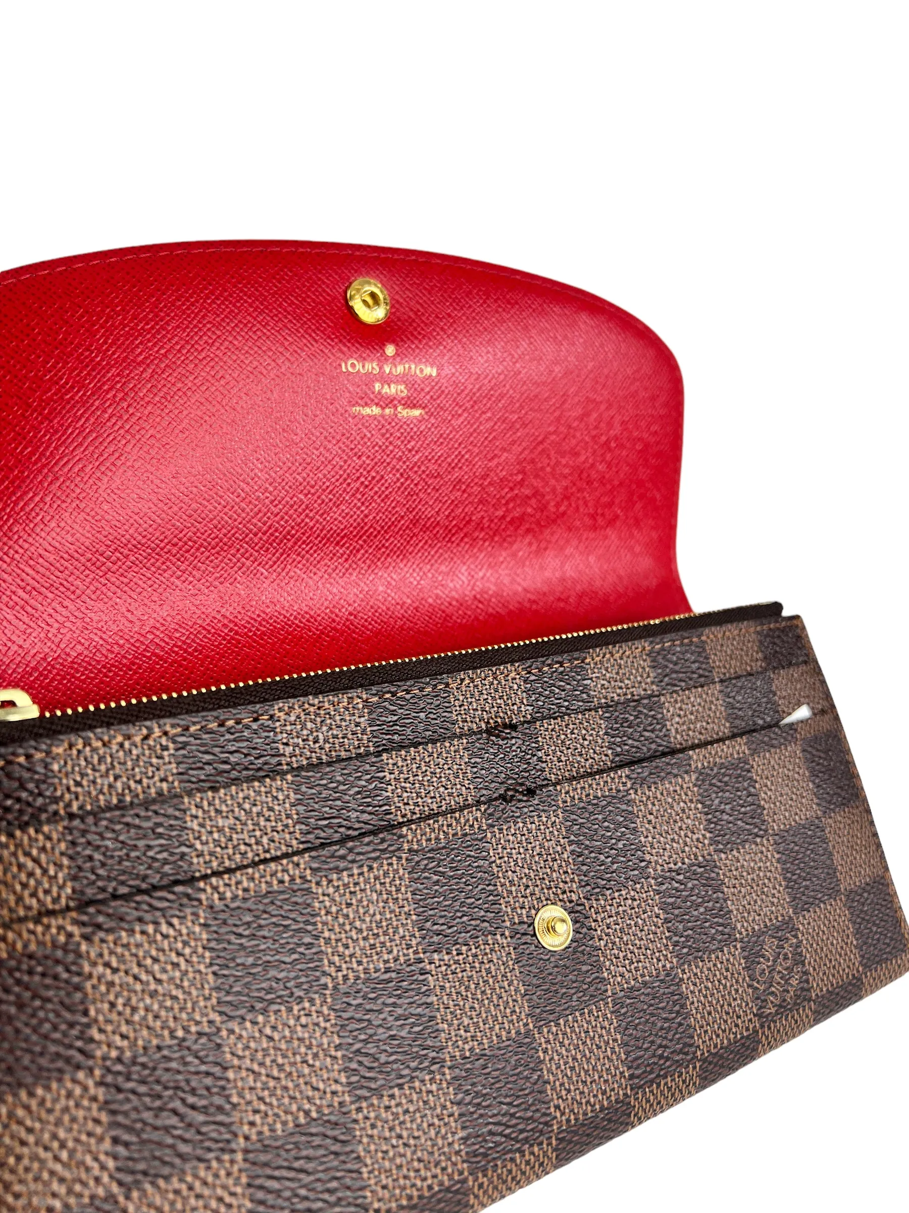 Louis Vuitton Damier Ebene Canvas Emilie Wallet