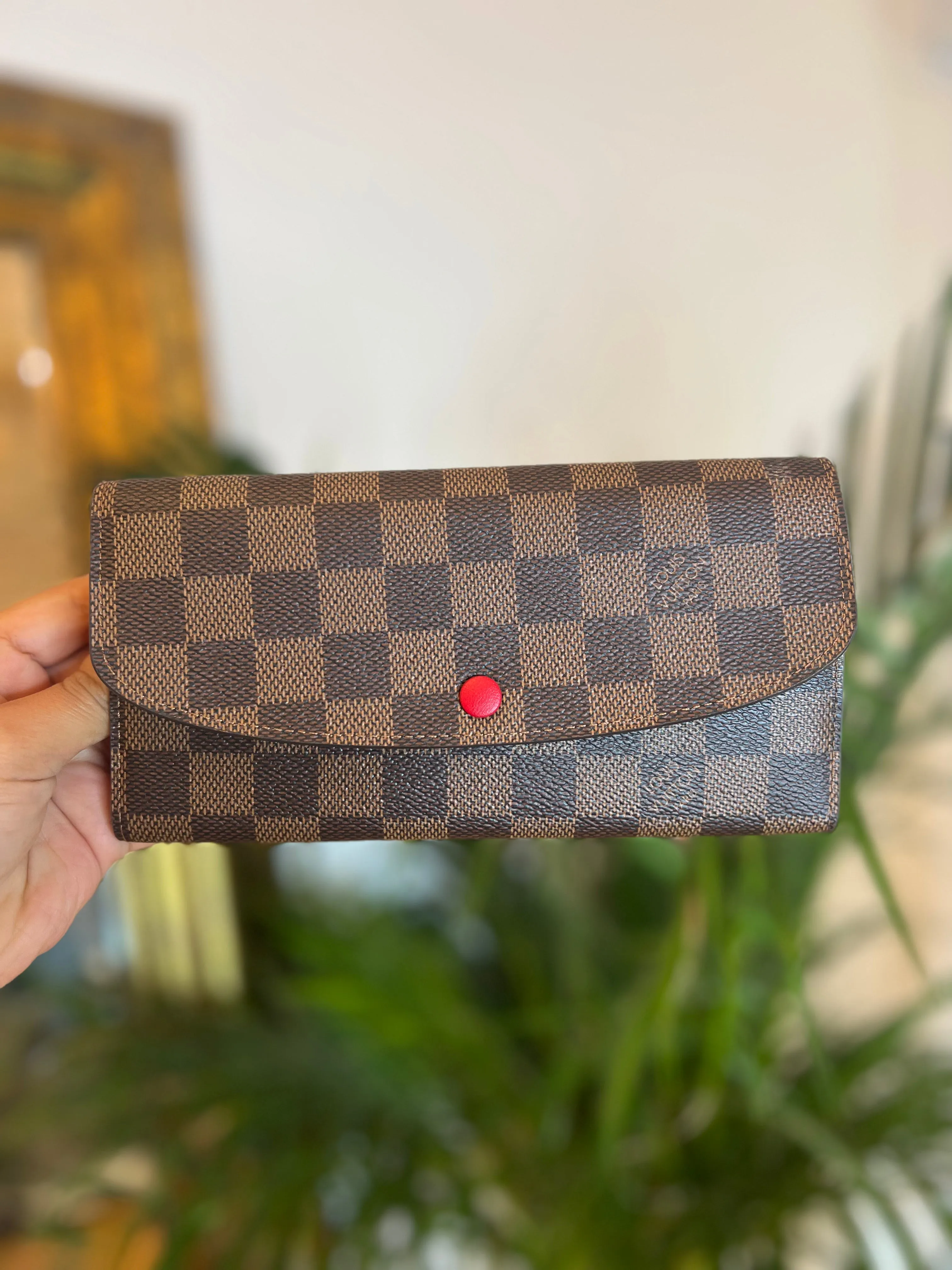 Louis Vuitton Damier Ebene Canvas Emilie Wallet
