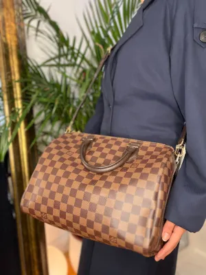 Louis Vuitton Damier Ebene Canvas Speedy 30 Bandouliere