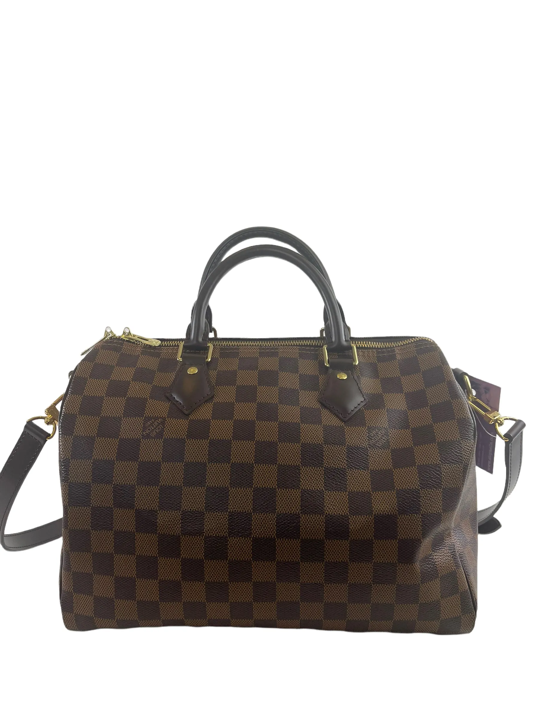 Louis Vuitton Damier Ebene Canvas Speedy 30 Bandouliere