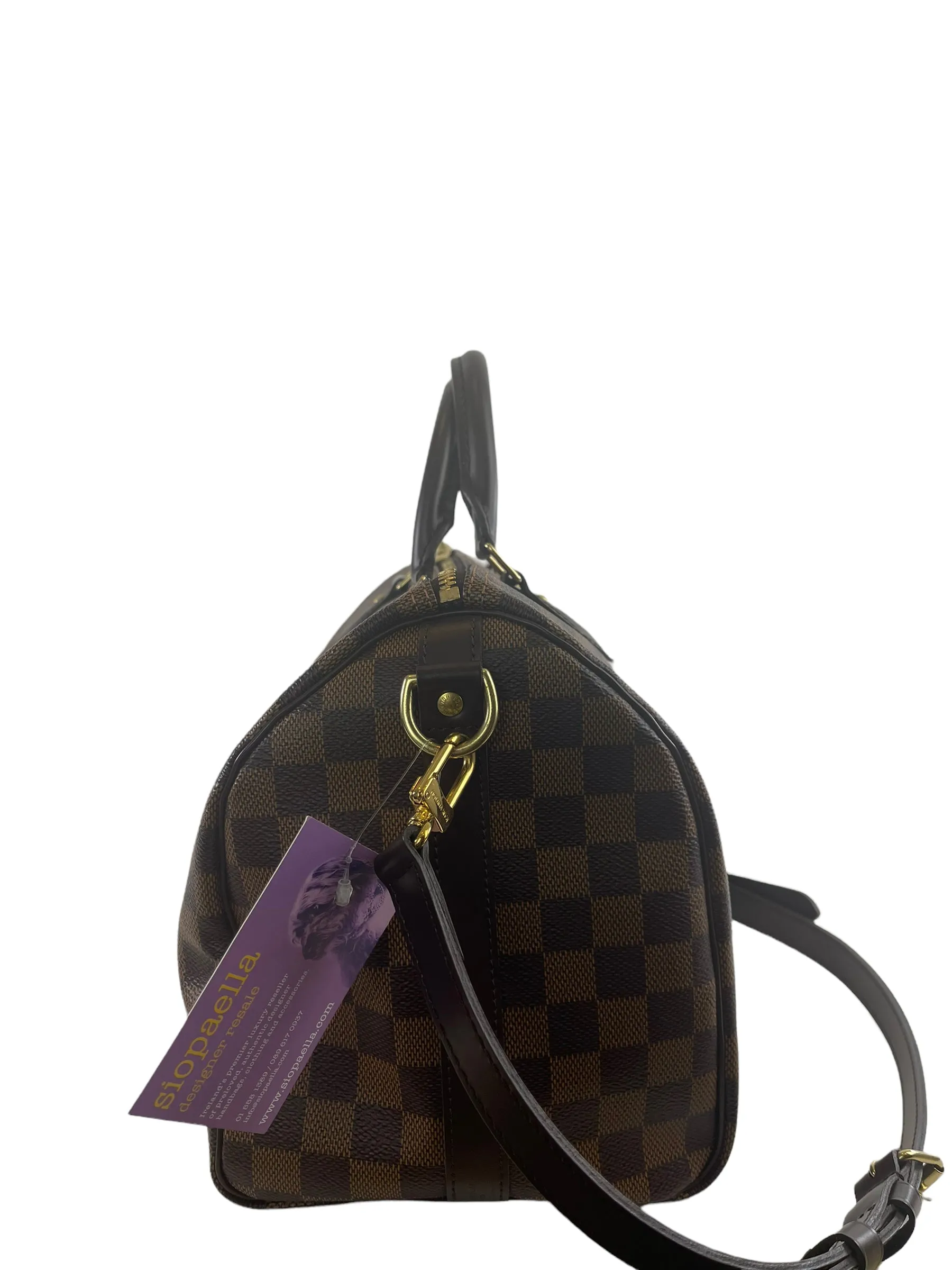 Louis Vuitton Damier Ebene Canvas Speedy 30 Bandouliere