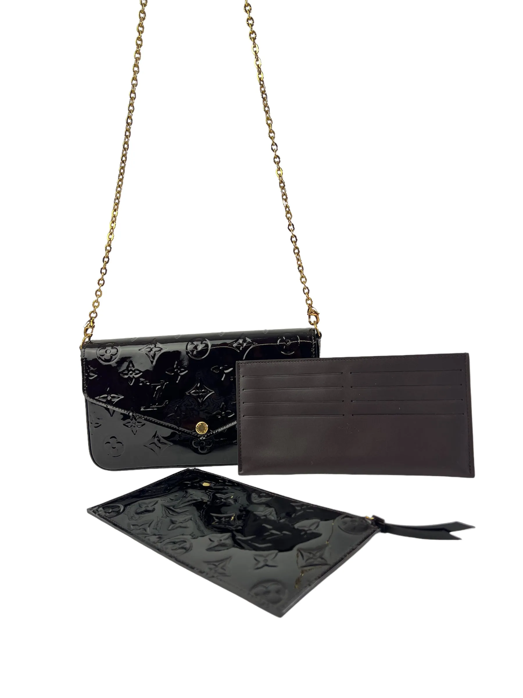 Louis Vuitton Purple Vernis Leather Felicie Crossbody with Inserts