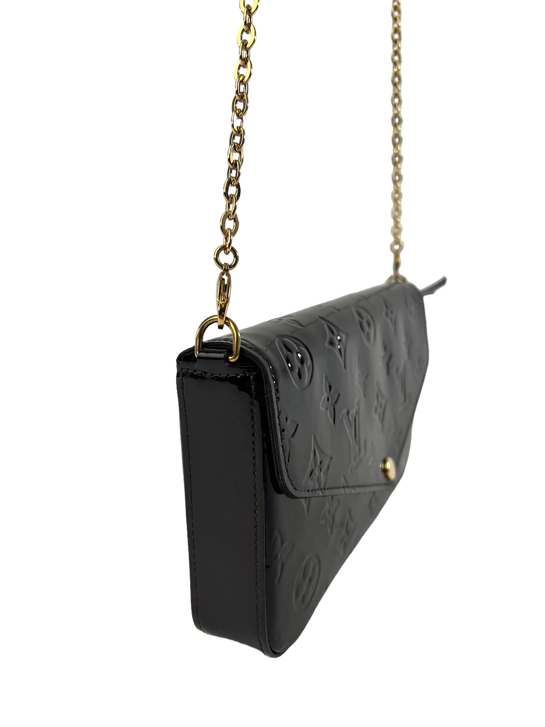 Louis Vuitton Purple Vernis Leather Felicie Crossbody with Inserts