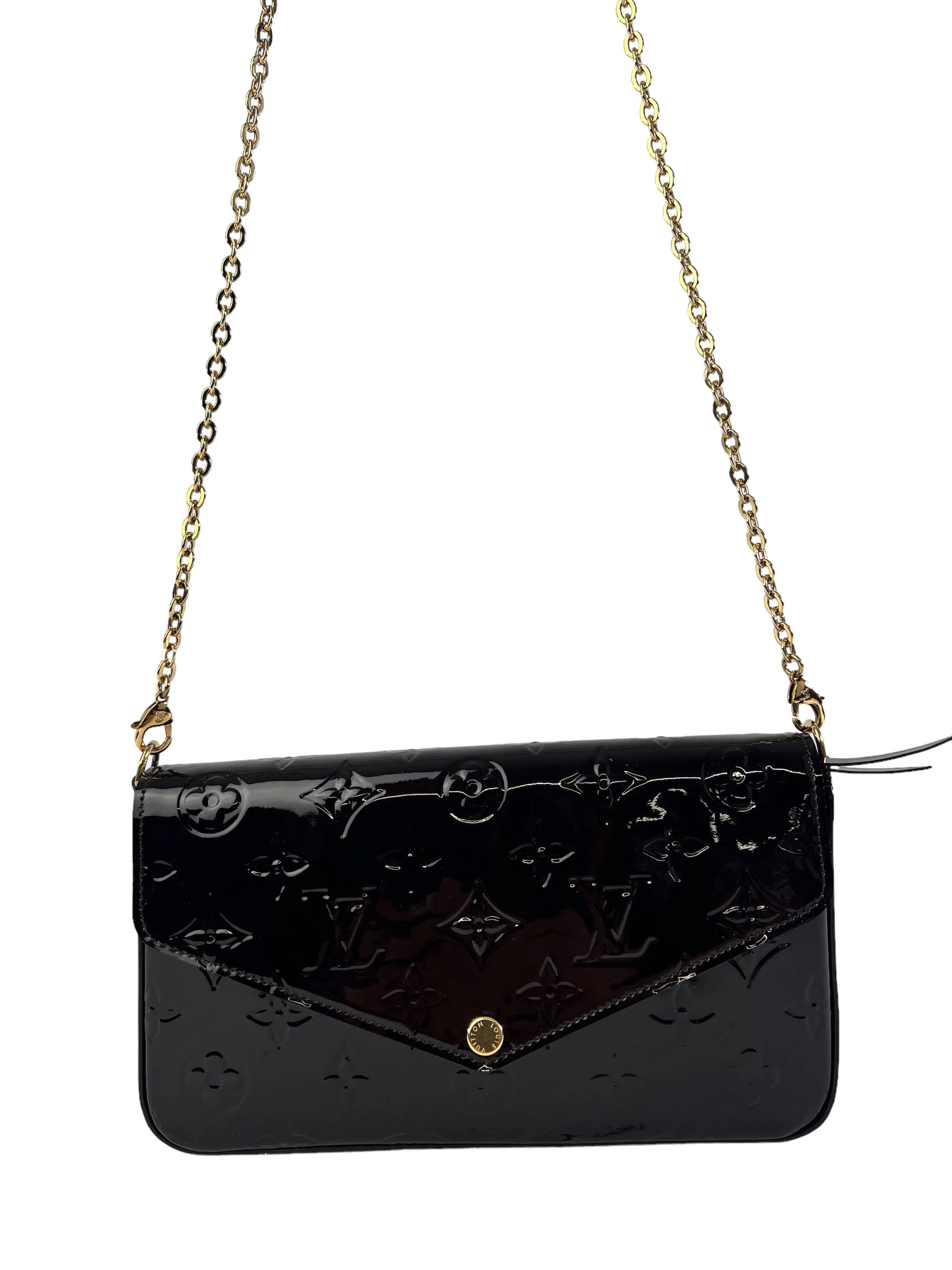 Louis Vuitton Purple Vernis Leather Felicie Crossbody with Inserts