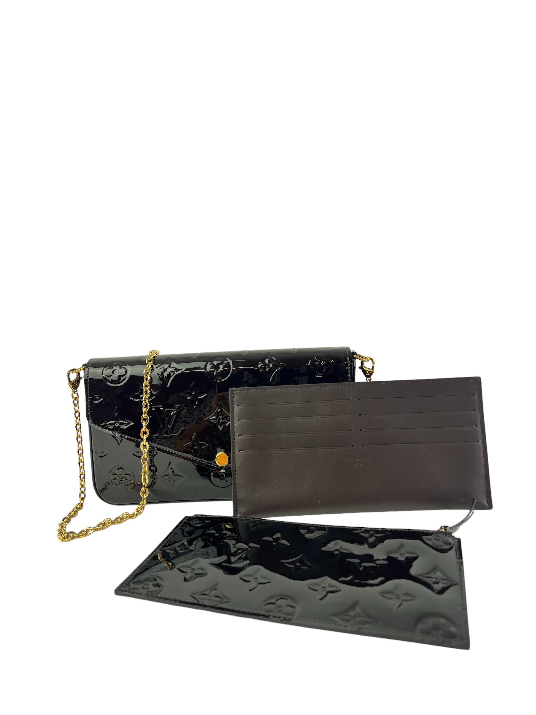 Louis Vuitton Purple Vernis Leather Felicie Crossbody with Inserts