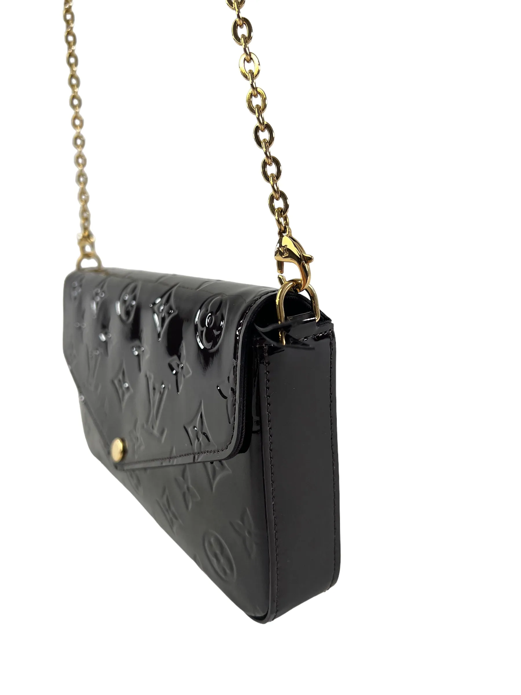 Louis Vuitton Purple Vernis Leather Felicie Crossbody with Inserts