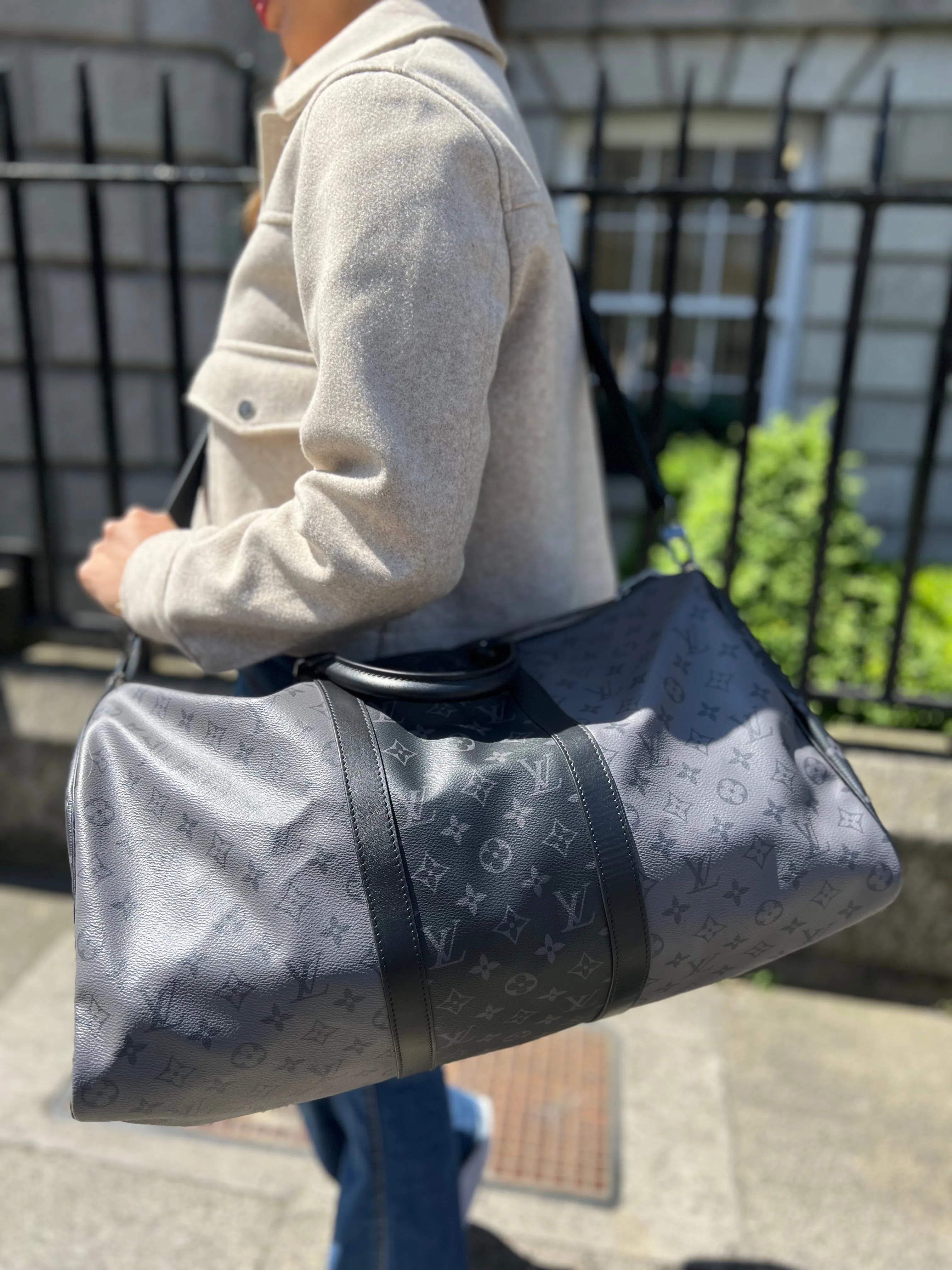 Louis Vuitton Reverse Monogram Eclipse Canvas Keepall 50 Luggage