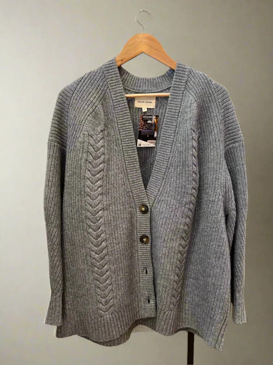 Loulou Studio Size O/S Grey Cardigan