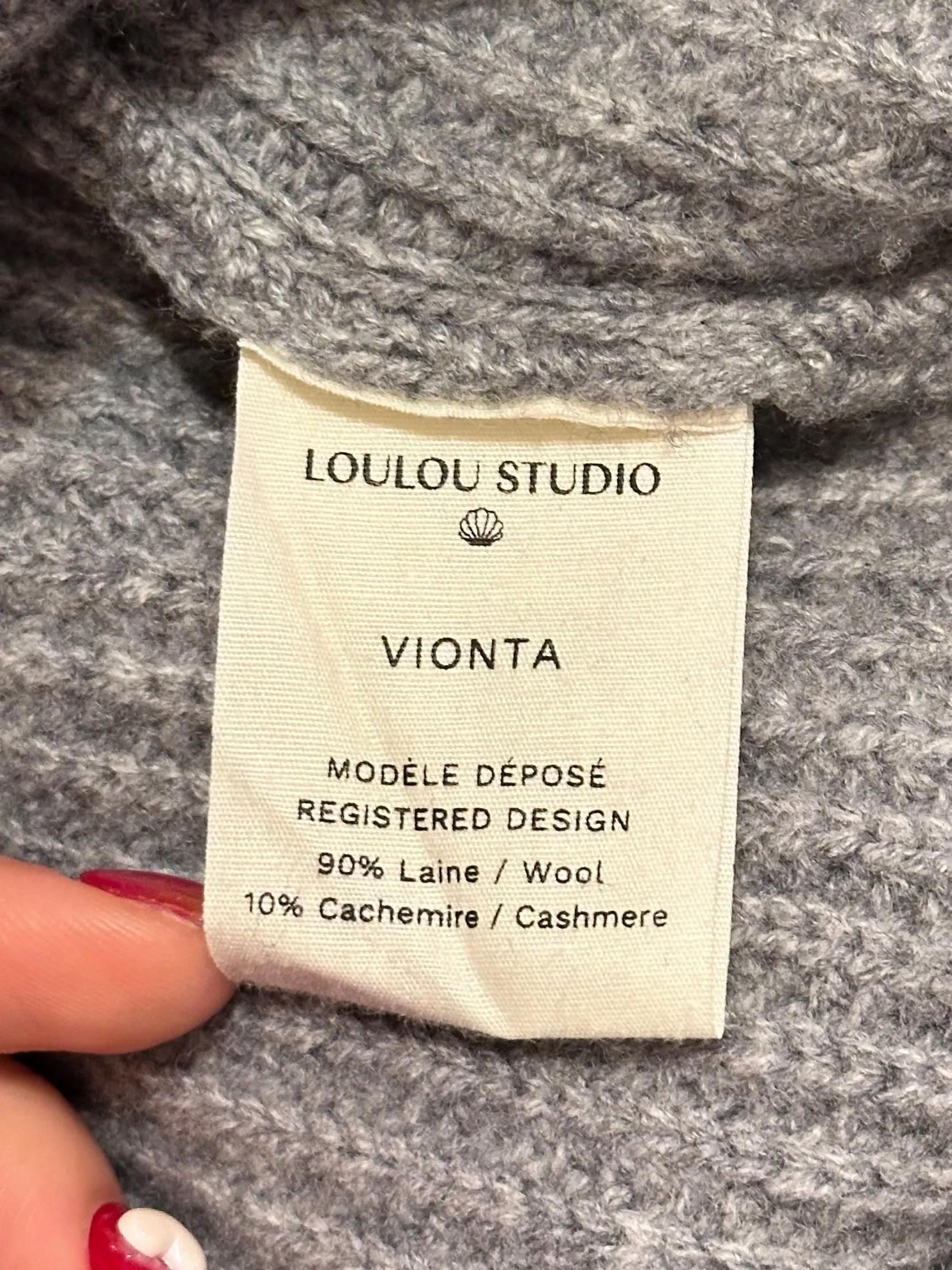 Loulou Studio Size O/S Grey Cardigan