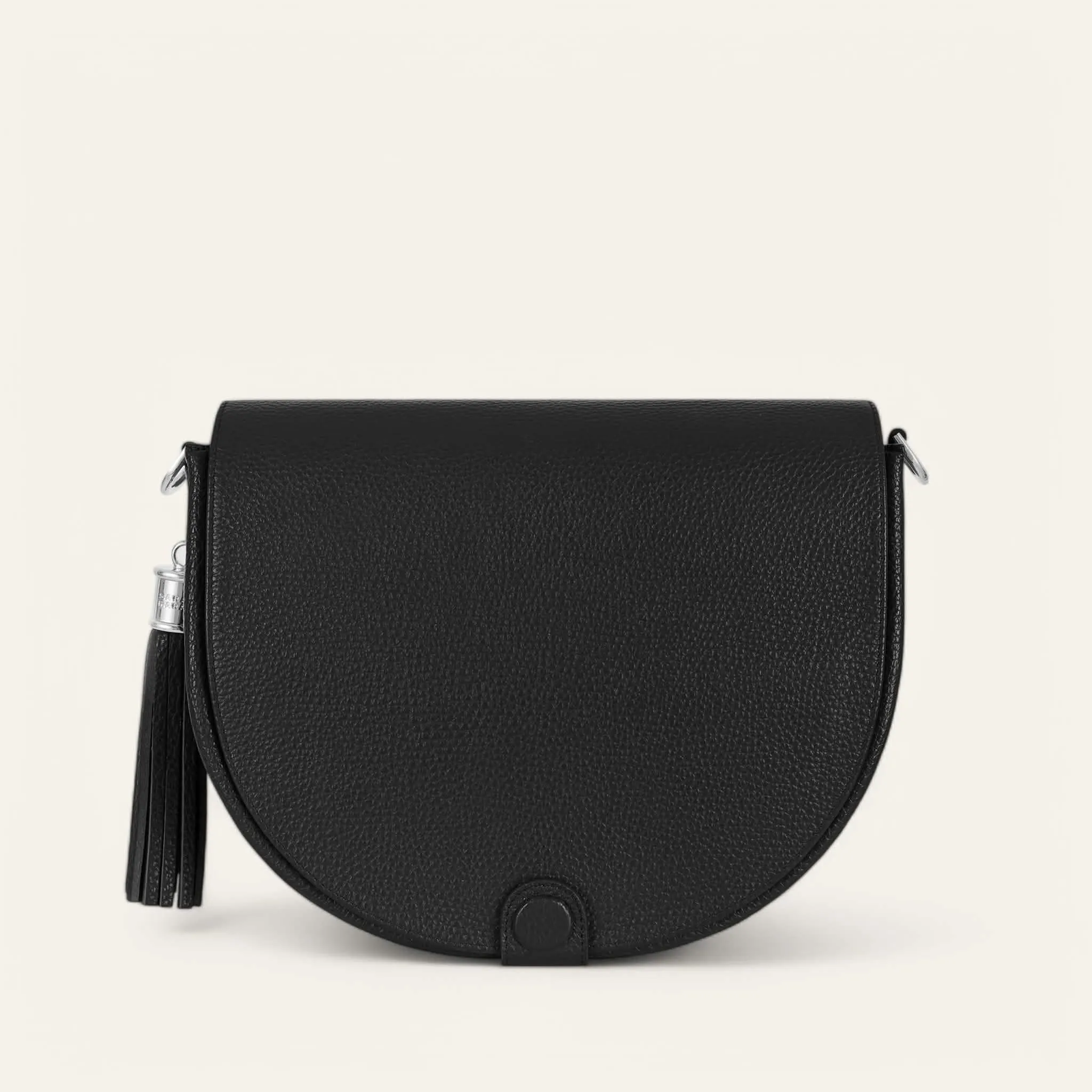 Luna Satchel | Black with Silver hardware