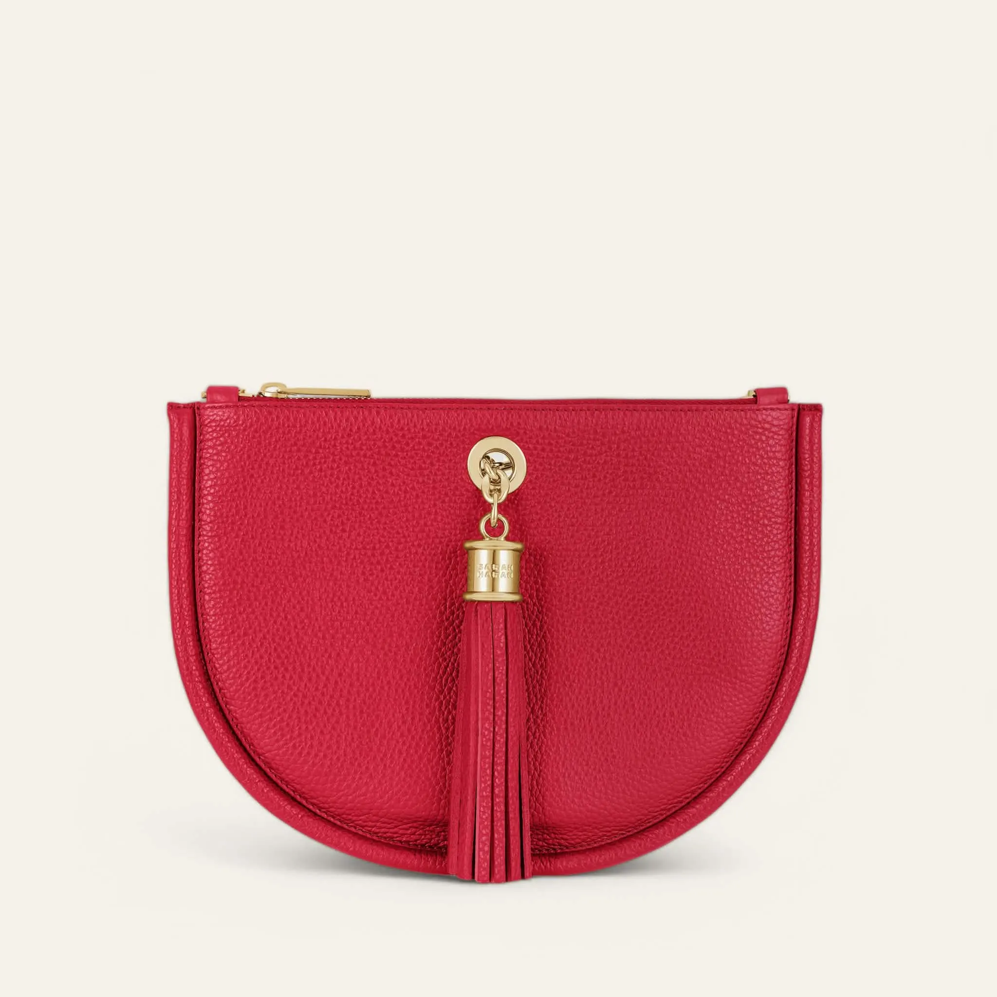Luna Satchel | Pillarbox Red with Gold hardware