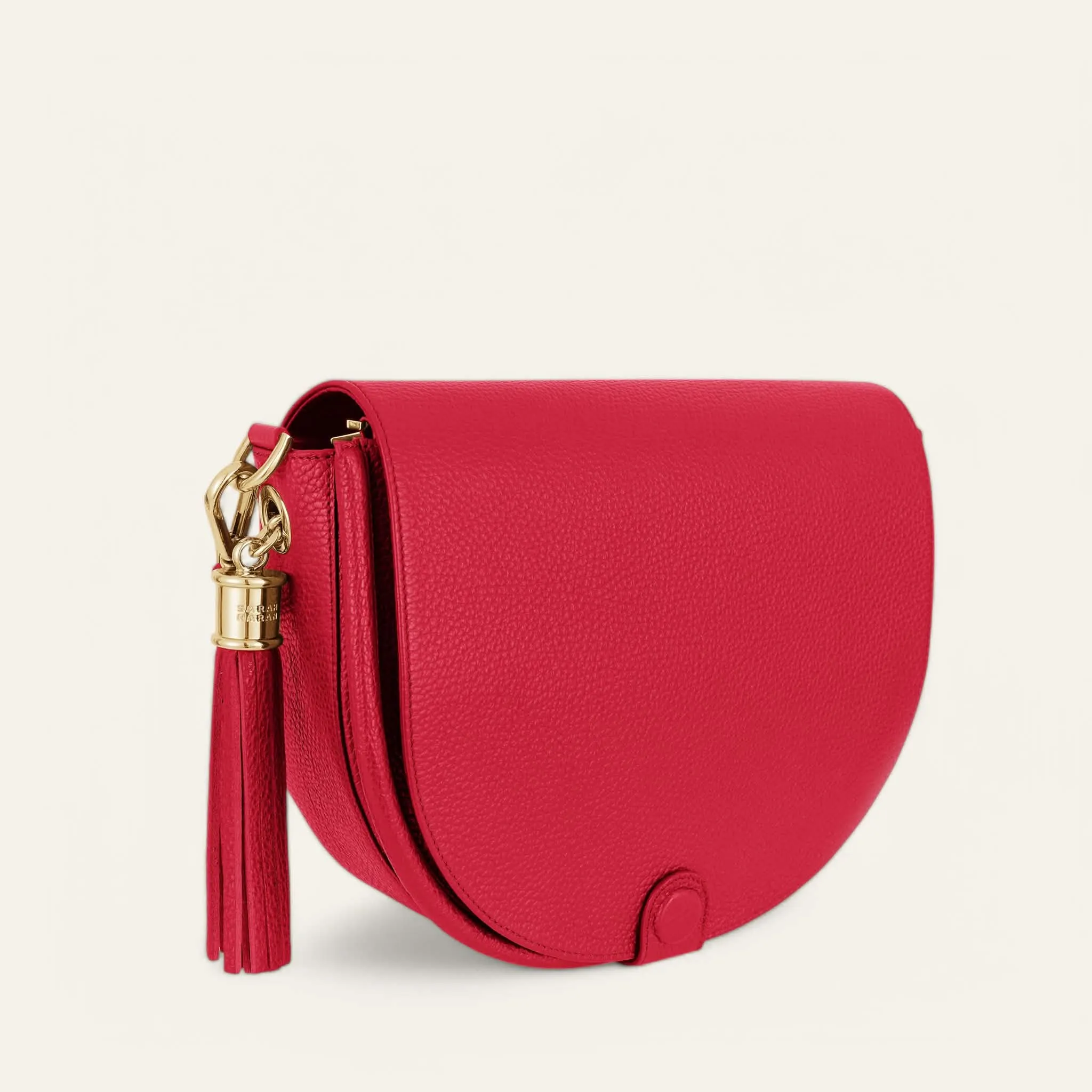 Luna Satchel | Pillarbox Red with Gold hardware