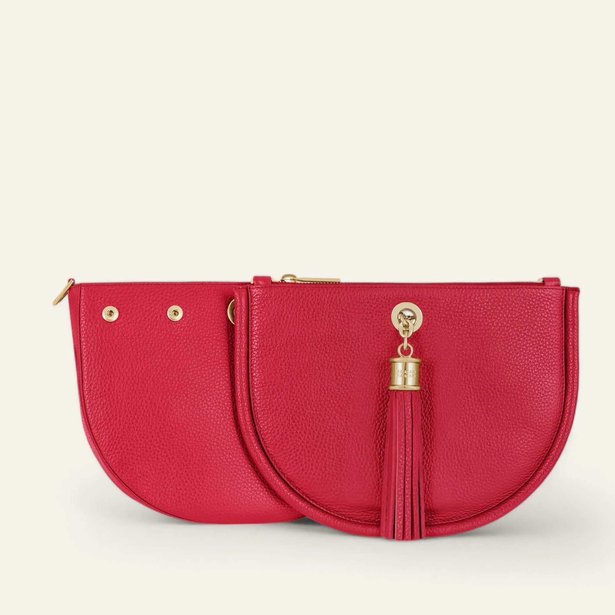 Luna Satchel | Pillarbox Red with Gold hardware