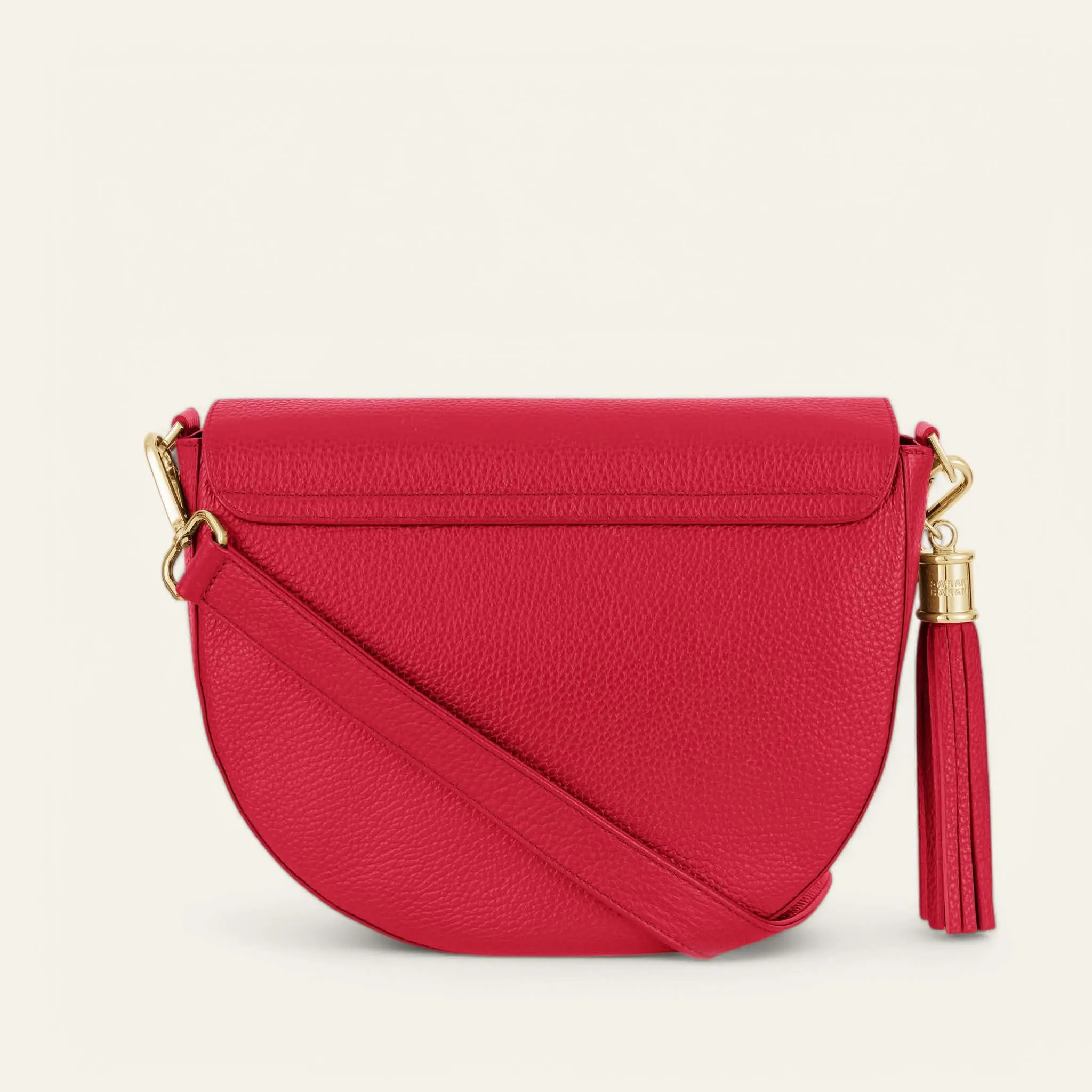 Luna Satchel | Pillarbox Red with Gold hardware