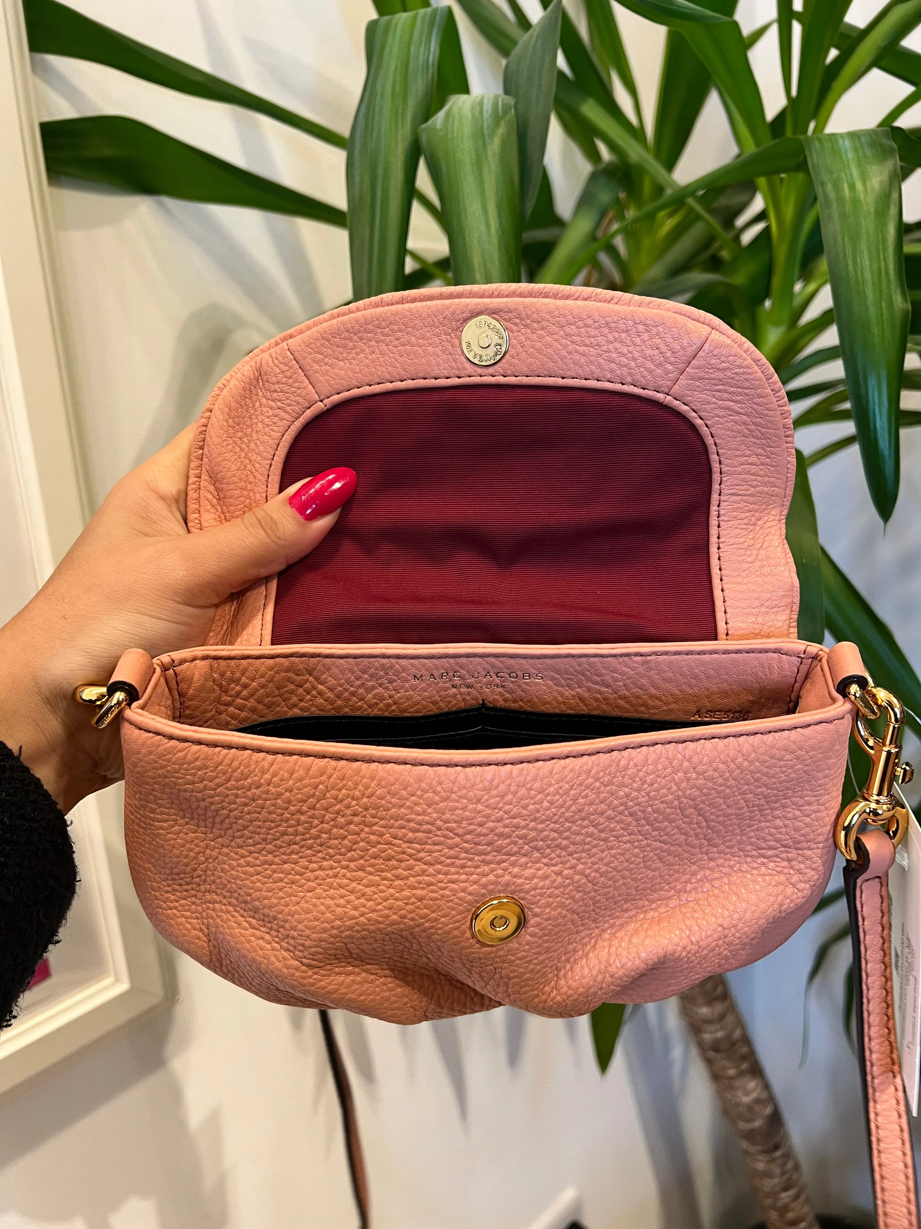 Marc Jacobs Peach/Pink Pebbled Leather Mini Crossbody
