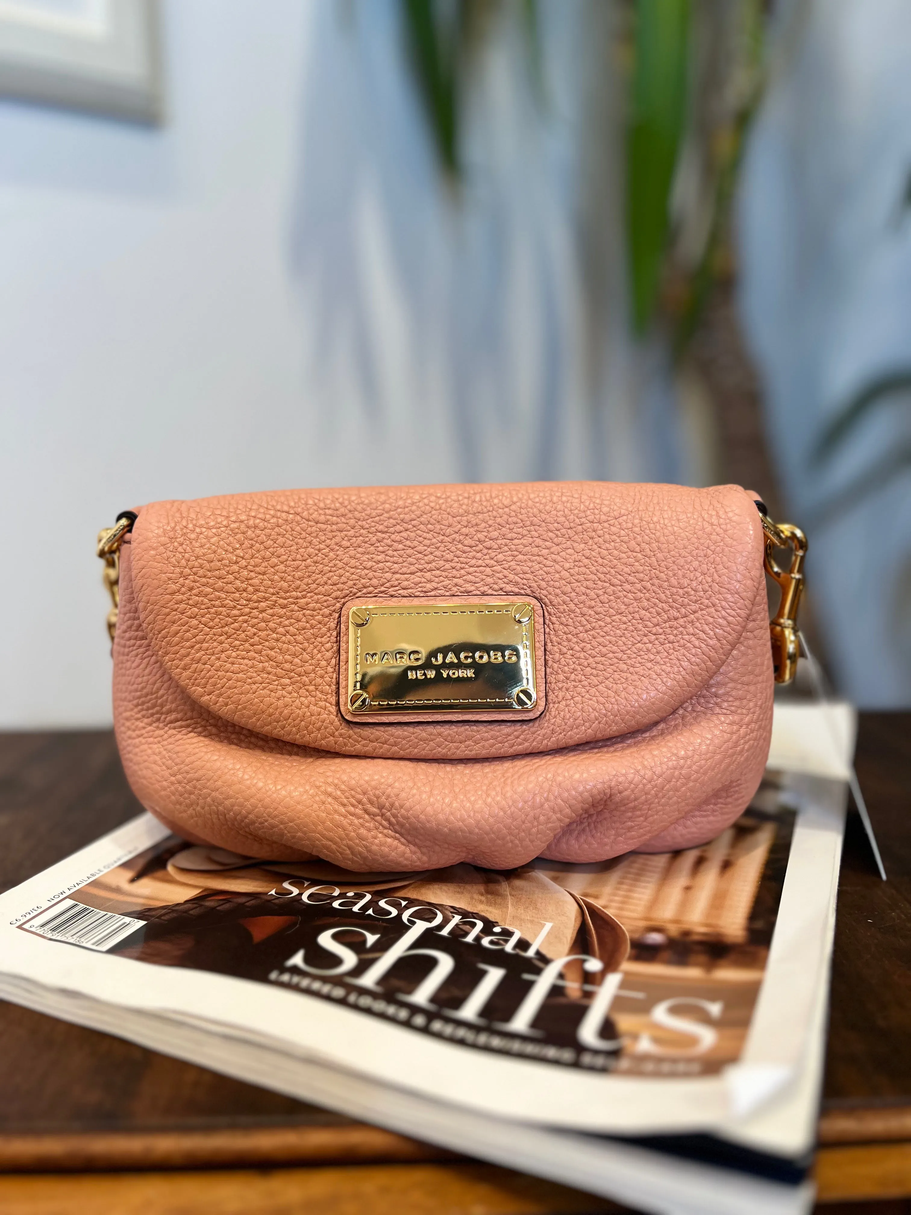 Marc Jacobs Peach/Pink Pebbled Leather Mini Crossbody