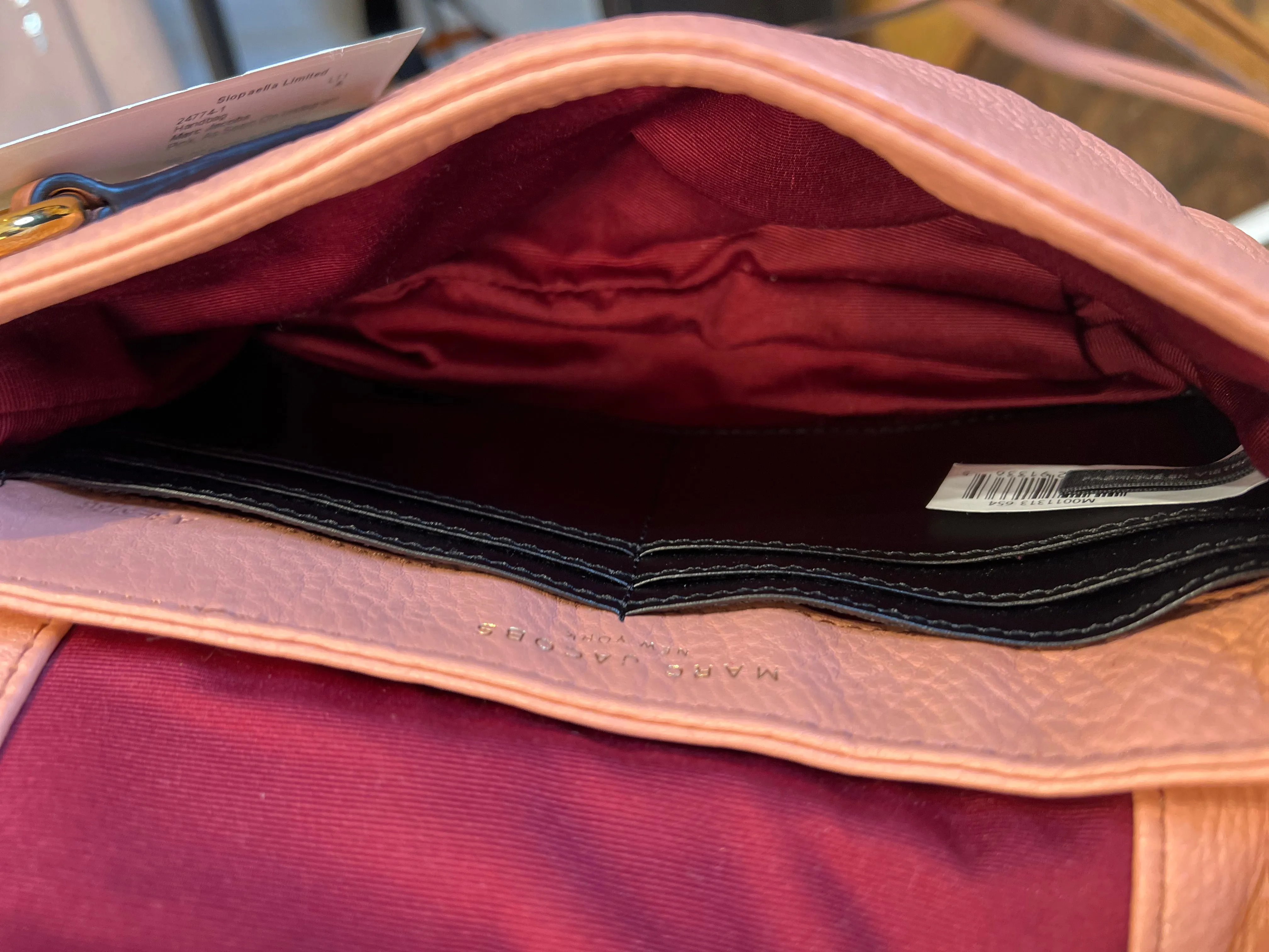 Marc Jacobs Peach/Pink Pebbled Leather Mini Crossbody