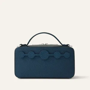 Marie Handbag | Metallic Navy with Silver hardware
